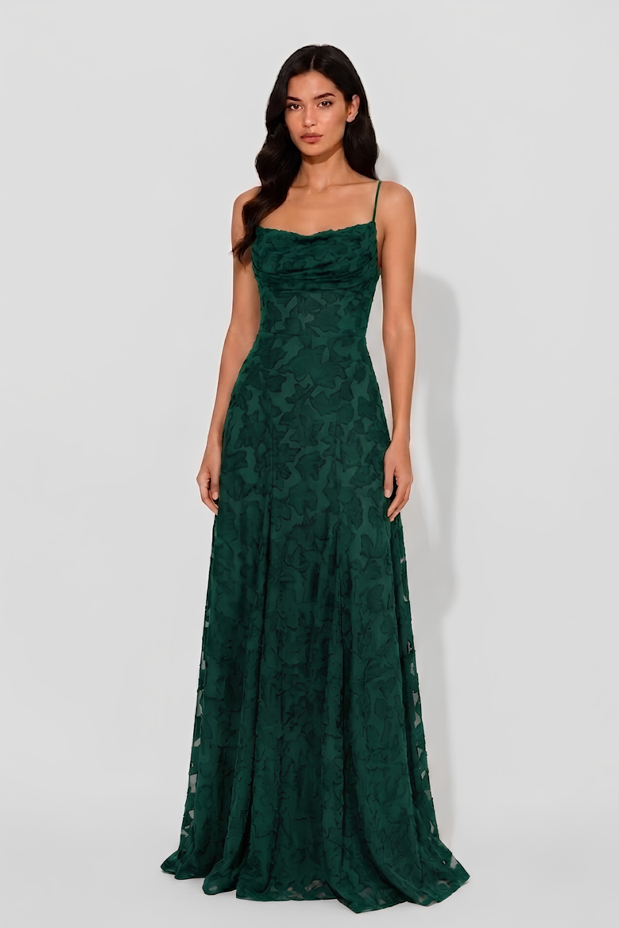 Virelle | Long Draped Dress with Heart Neckline