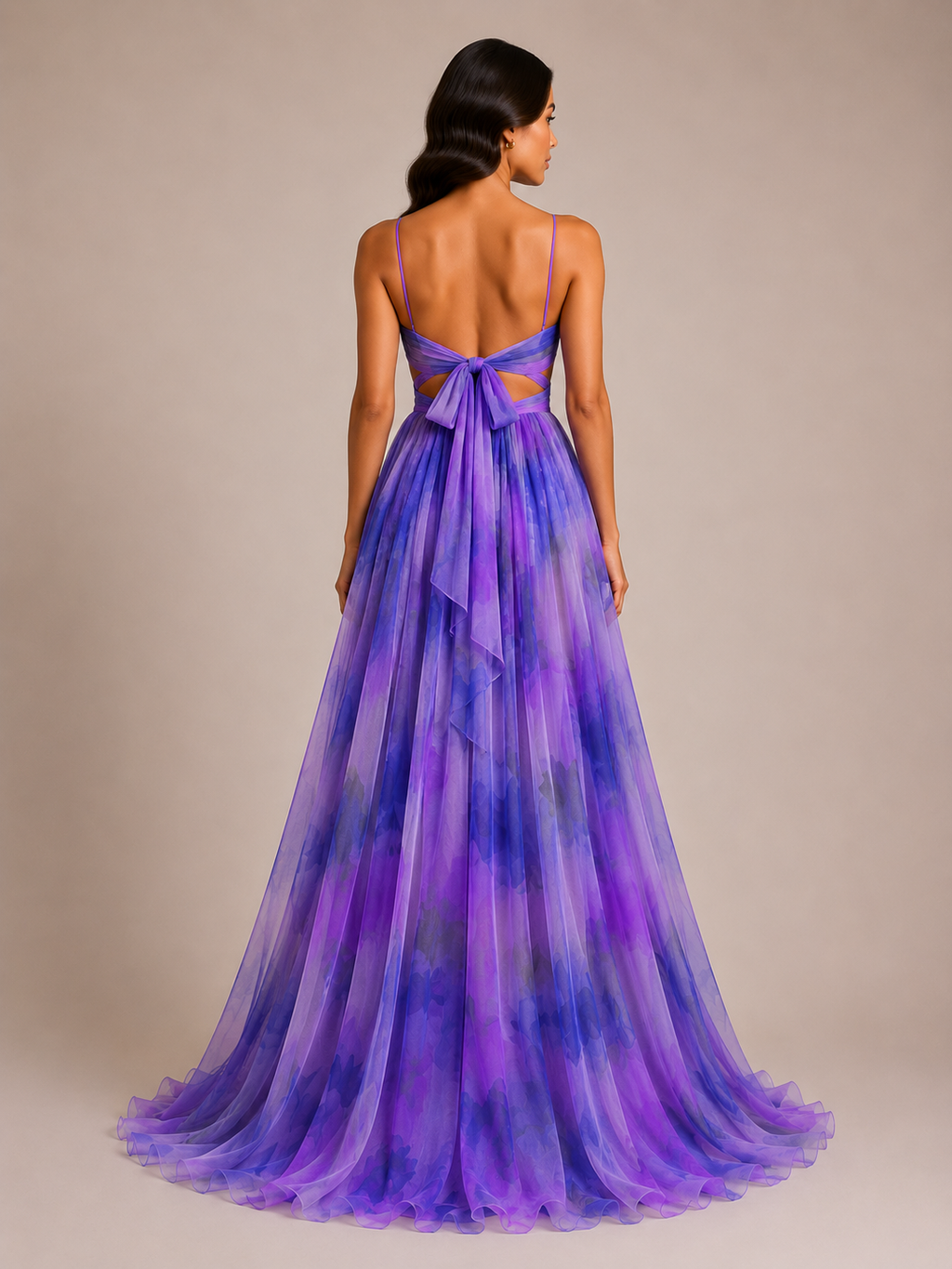 Virelle | Long Floral Dress with High Waist and Adjustable Straps