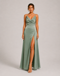 Virelle | Long Satin Dress with Fitted Cut