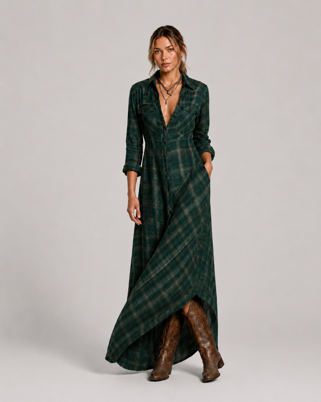 Virelle | Fluid Shirt Dress with Collar and Buttons