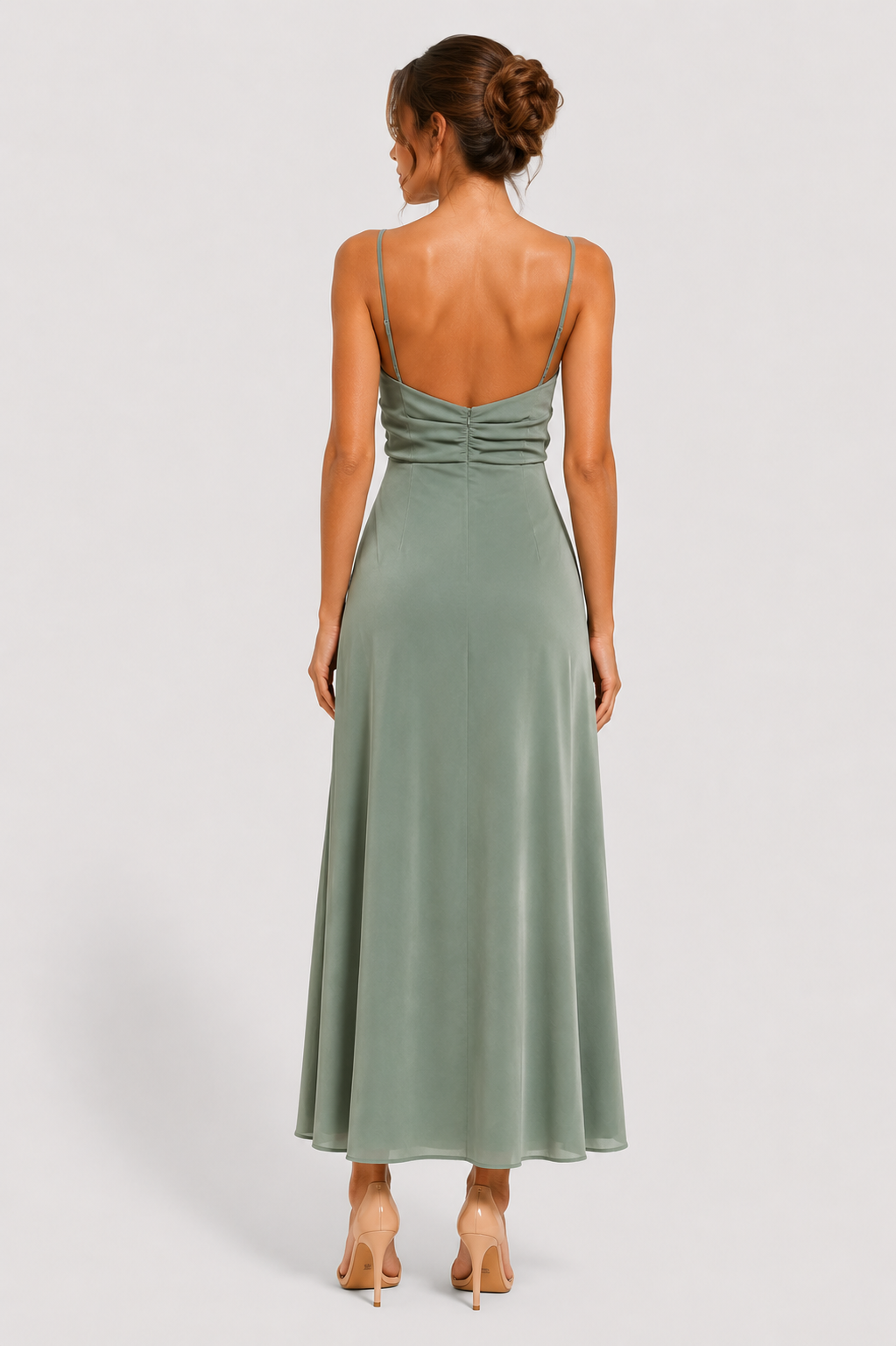 Virelle | Long Satin Dress with Fitted Cut