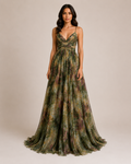 Virelle | Long Floral Dress with High Waist and Adjustable Straps