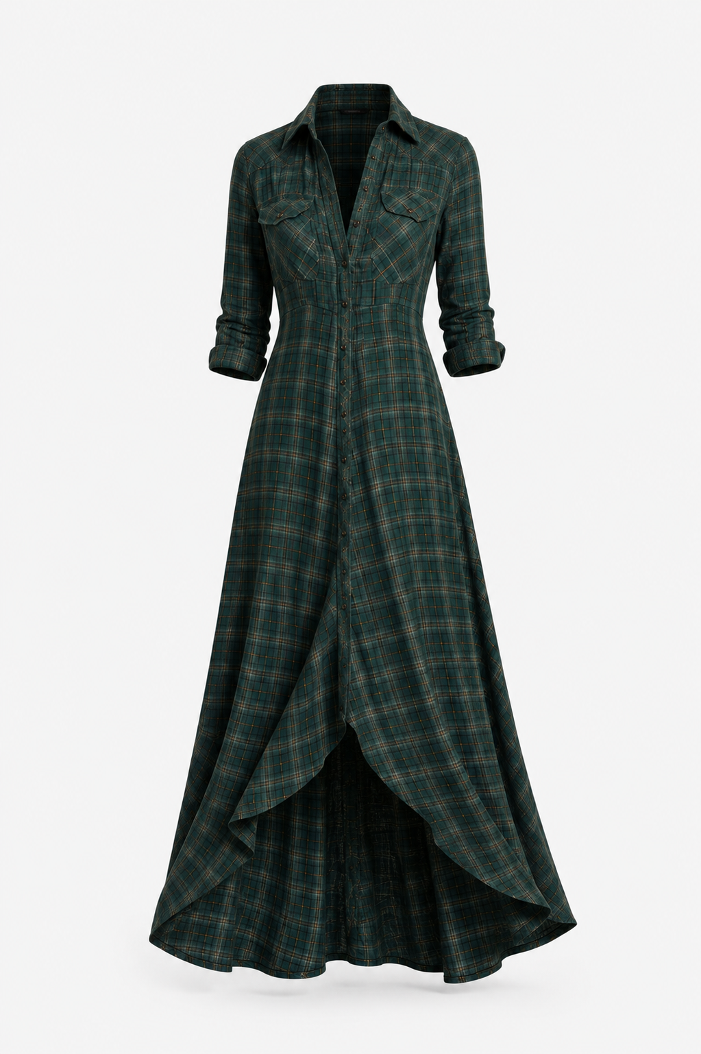 Virelle | Fluid Shirt Dress with Collar and Buttons