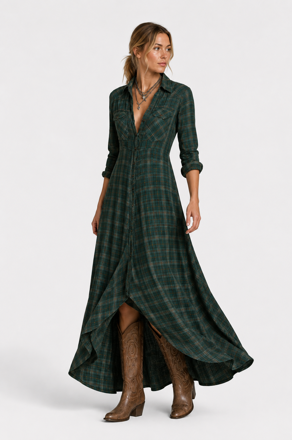 Virelle | Fluid Shirt Dress with Collar and Buttons