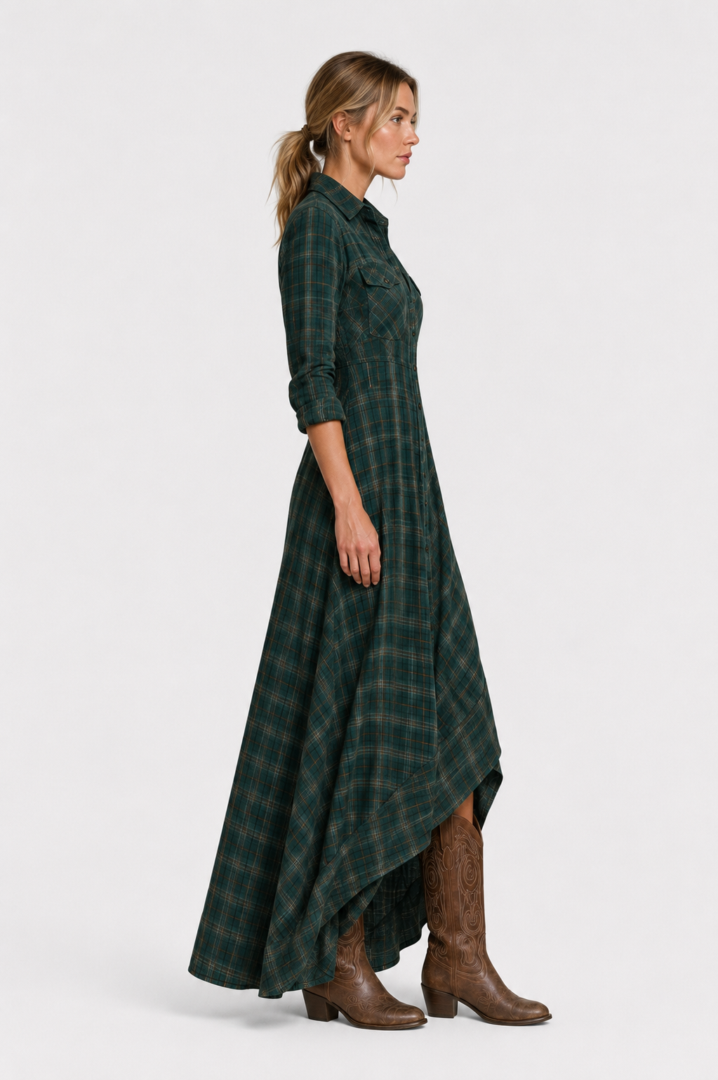 Virelle | Fluid Shirt Dress with Collar and Buttons