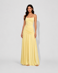 Virelle | Asymmetrical Draped Long Dress with Square Neckline