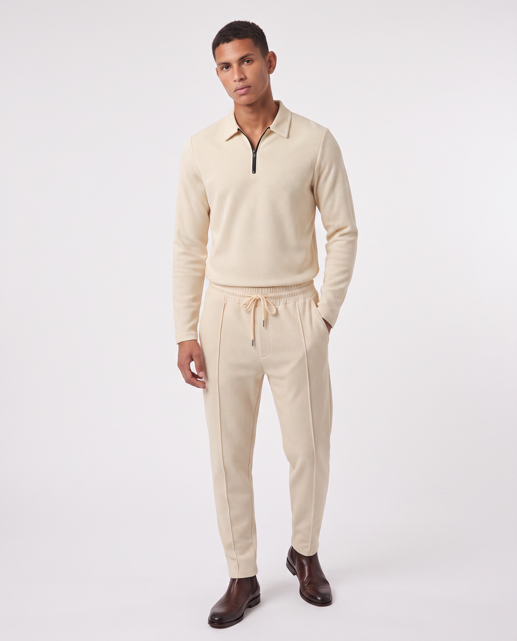 Virelle | Men's Waffle Demi-Zip Set
