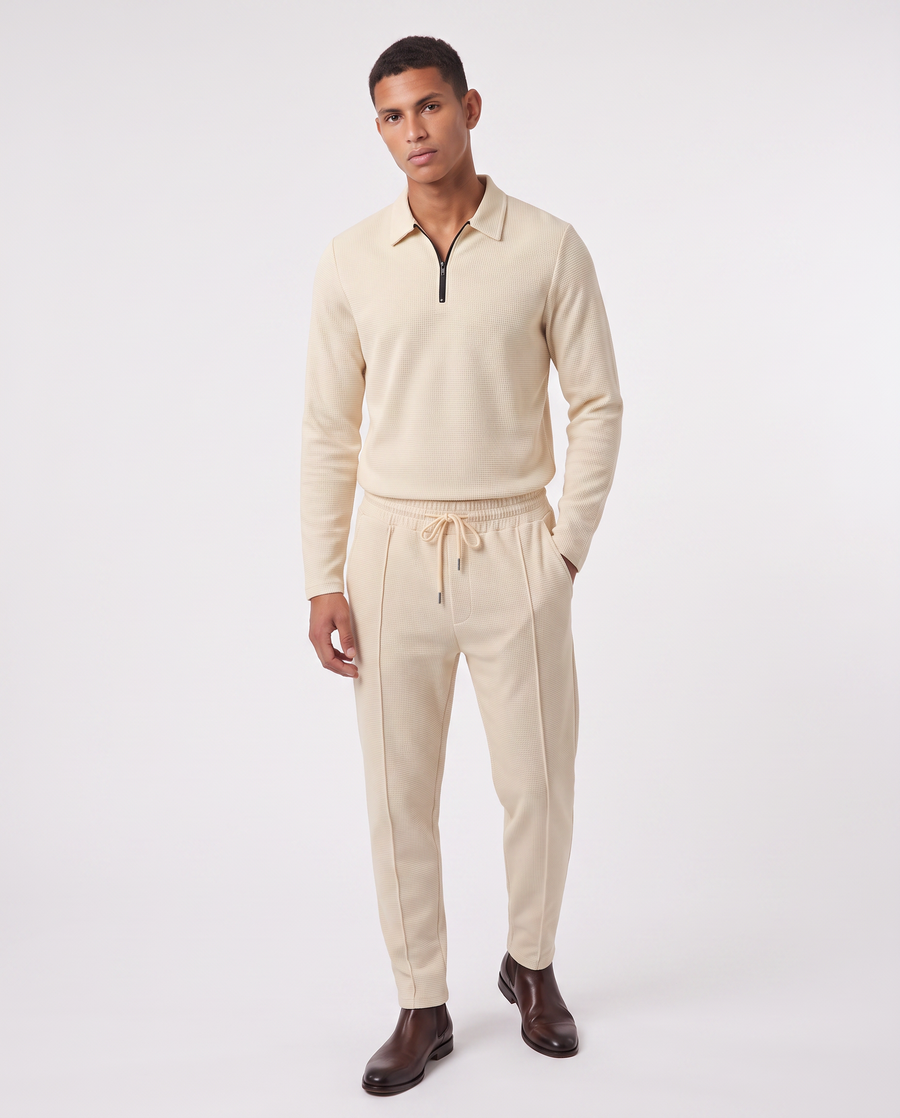 Virelle | Men's Waffle Demi-Zip Set