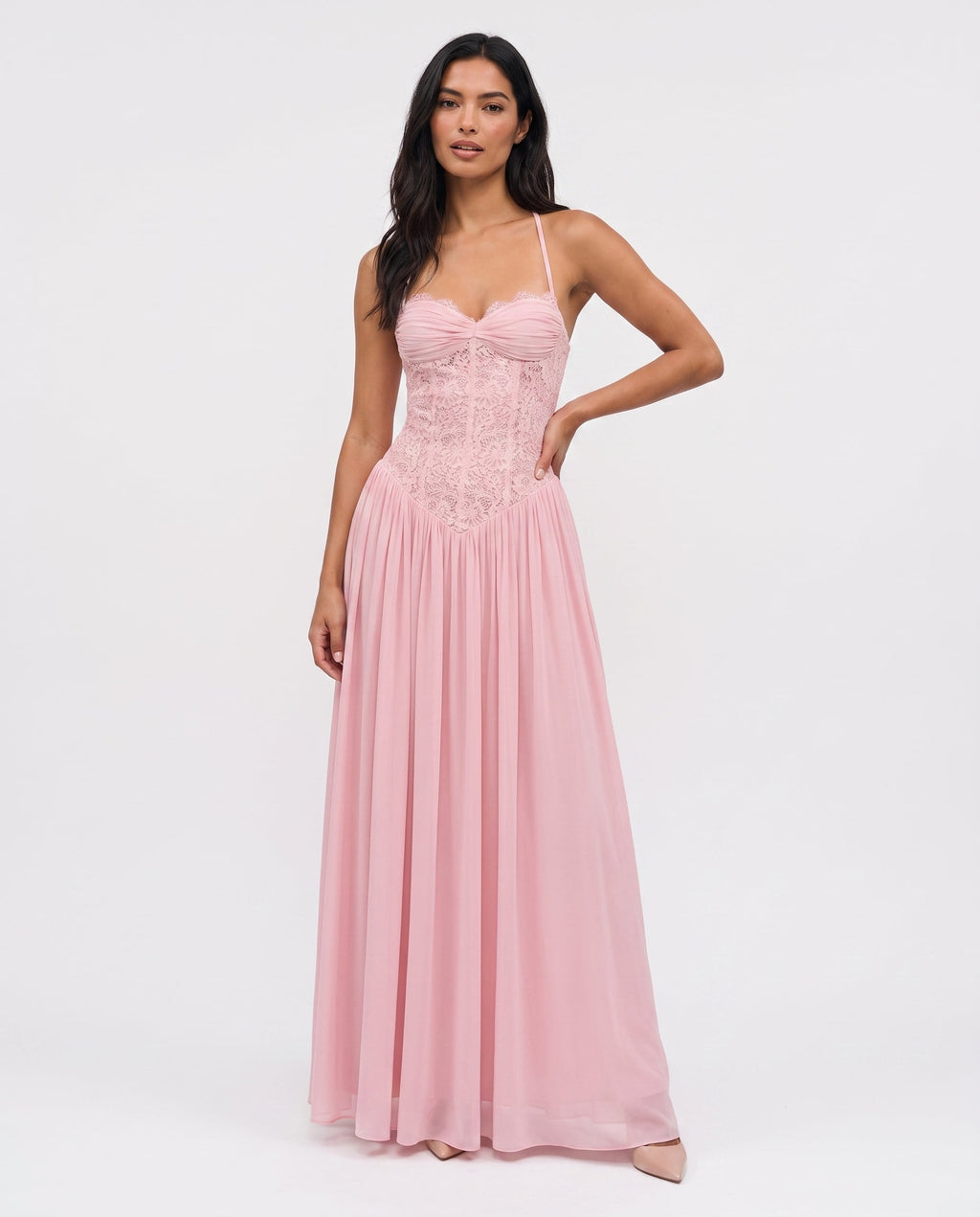 Virelle | Lace Corset Maxi Dress