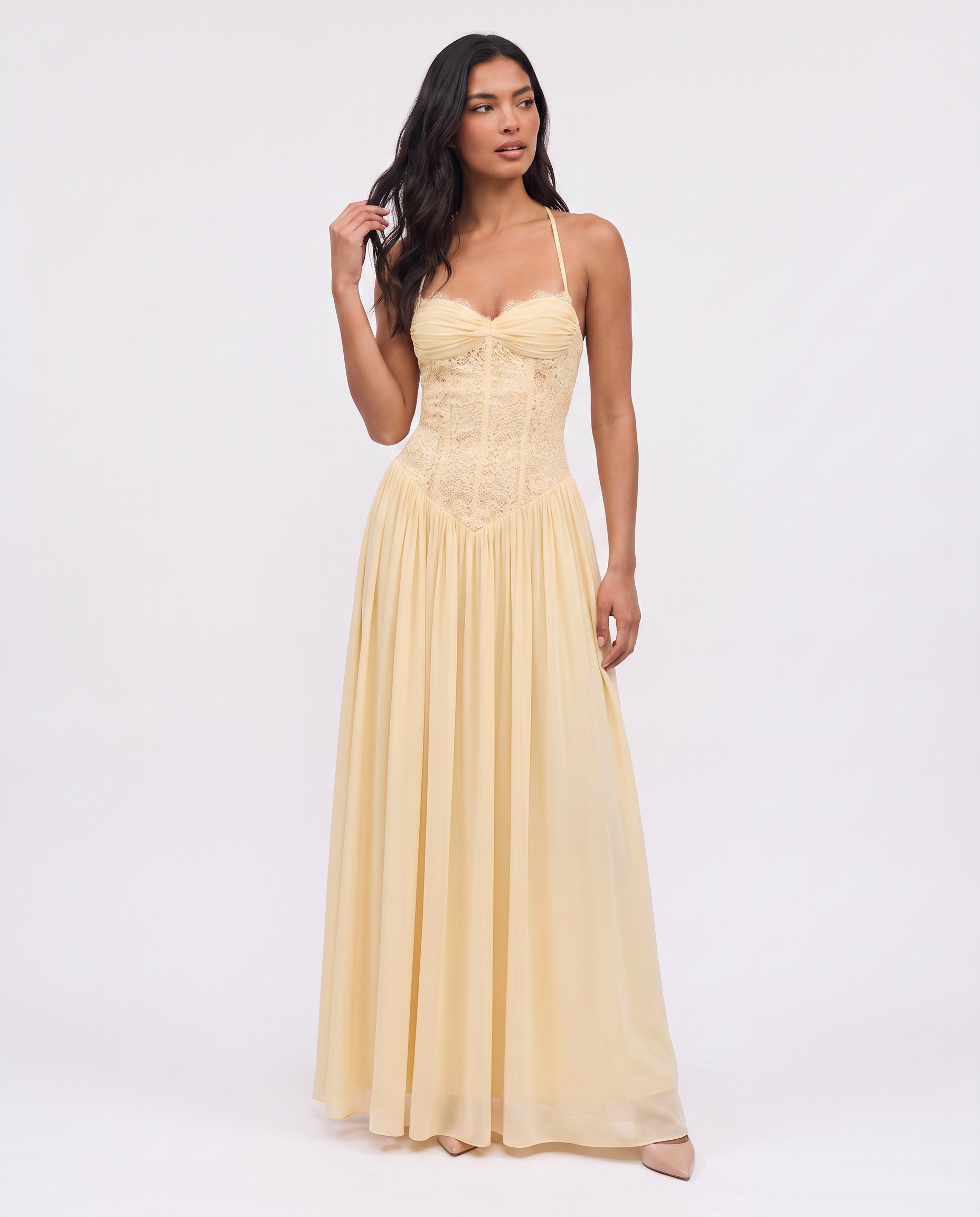 Virelle | Lace Corset Maxi Dress