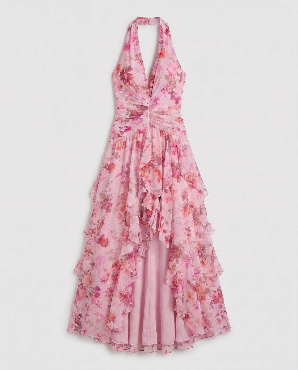 Virelle | Floral Maxi Dress with Halter Neck