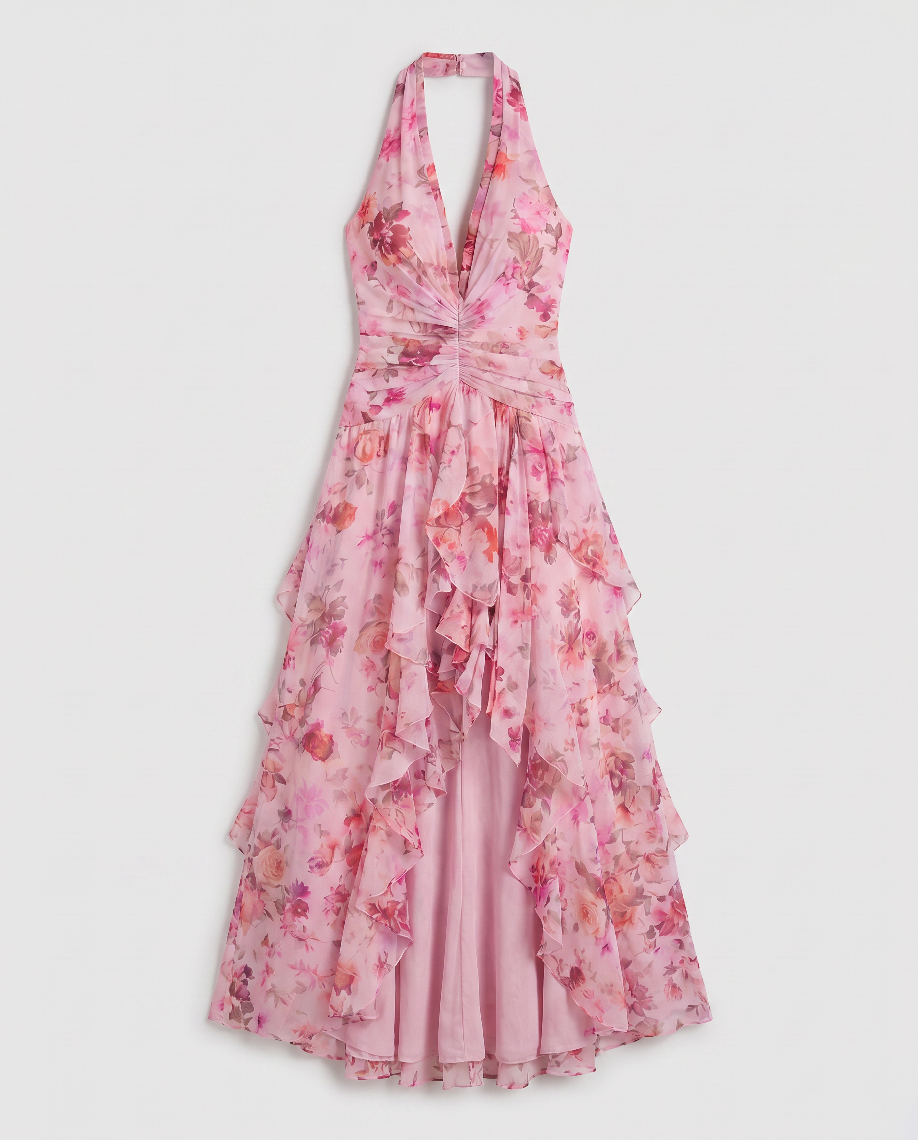 Virelle | Floral Maxi Dress with Halter Neck