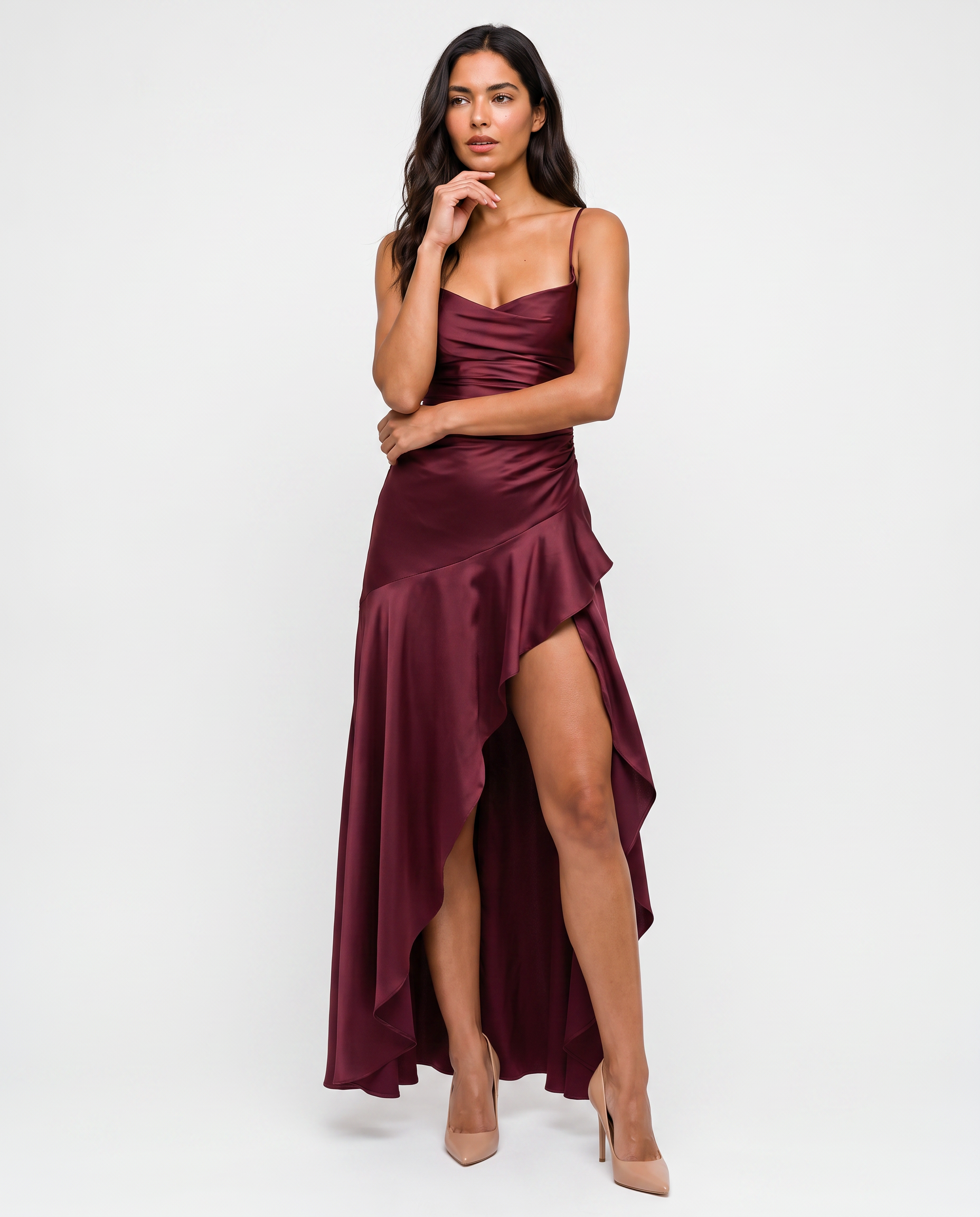 Virelle | Split Satin Maxi Dress
