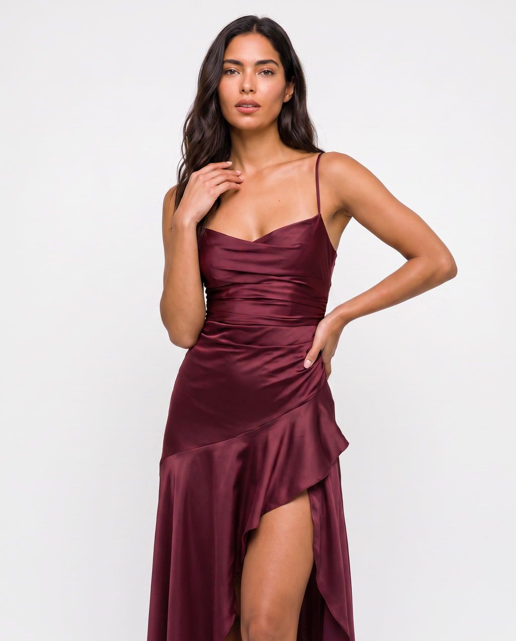 Virelle | Split Satin Maxi Dress