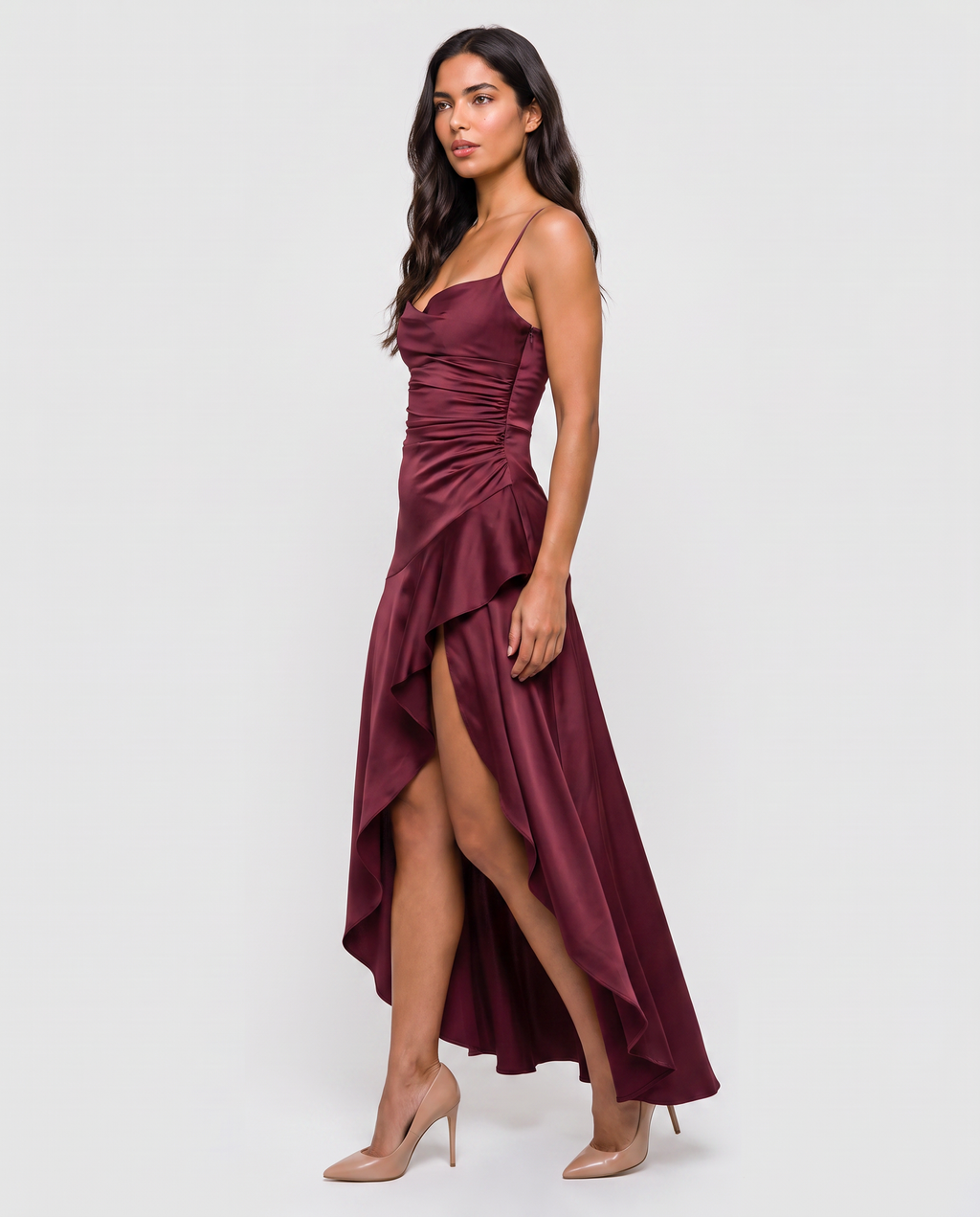 Virelle | Split Satin Maxi Dress