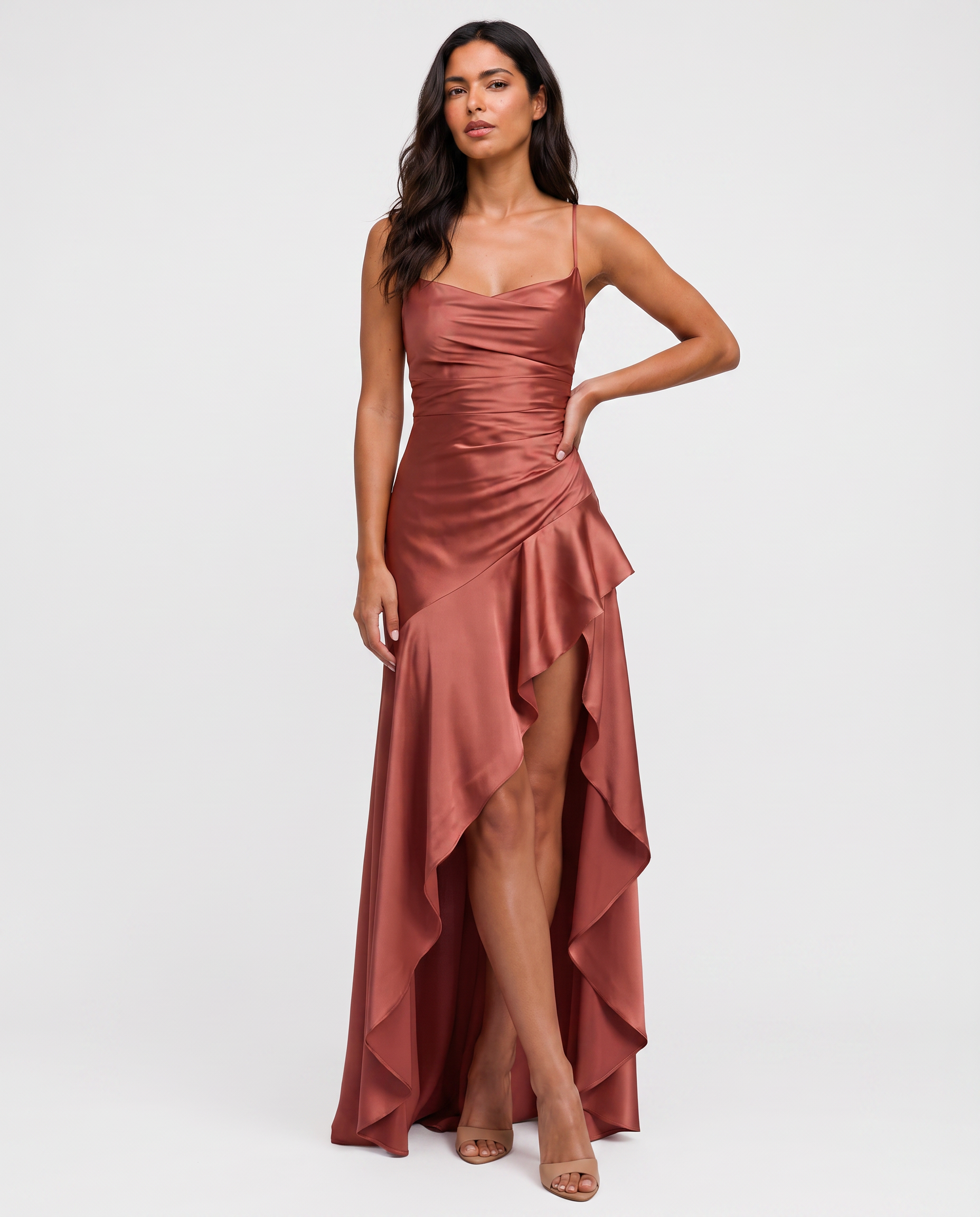 Virelle | Split Satin Maxi Dress