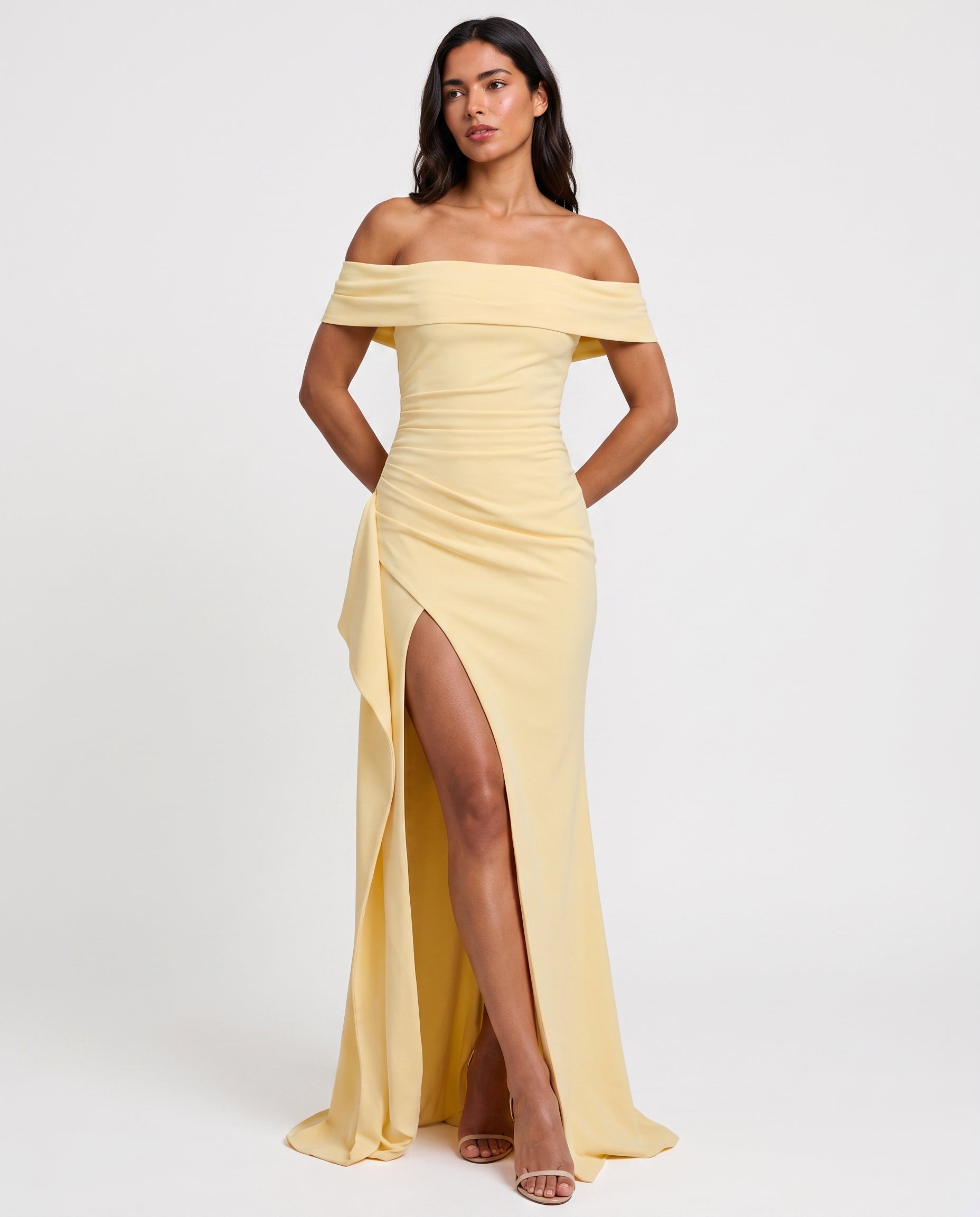Virelle | Split Bardot Maxi Dress