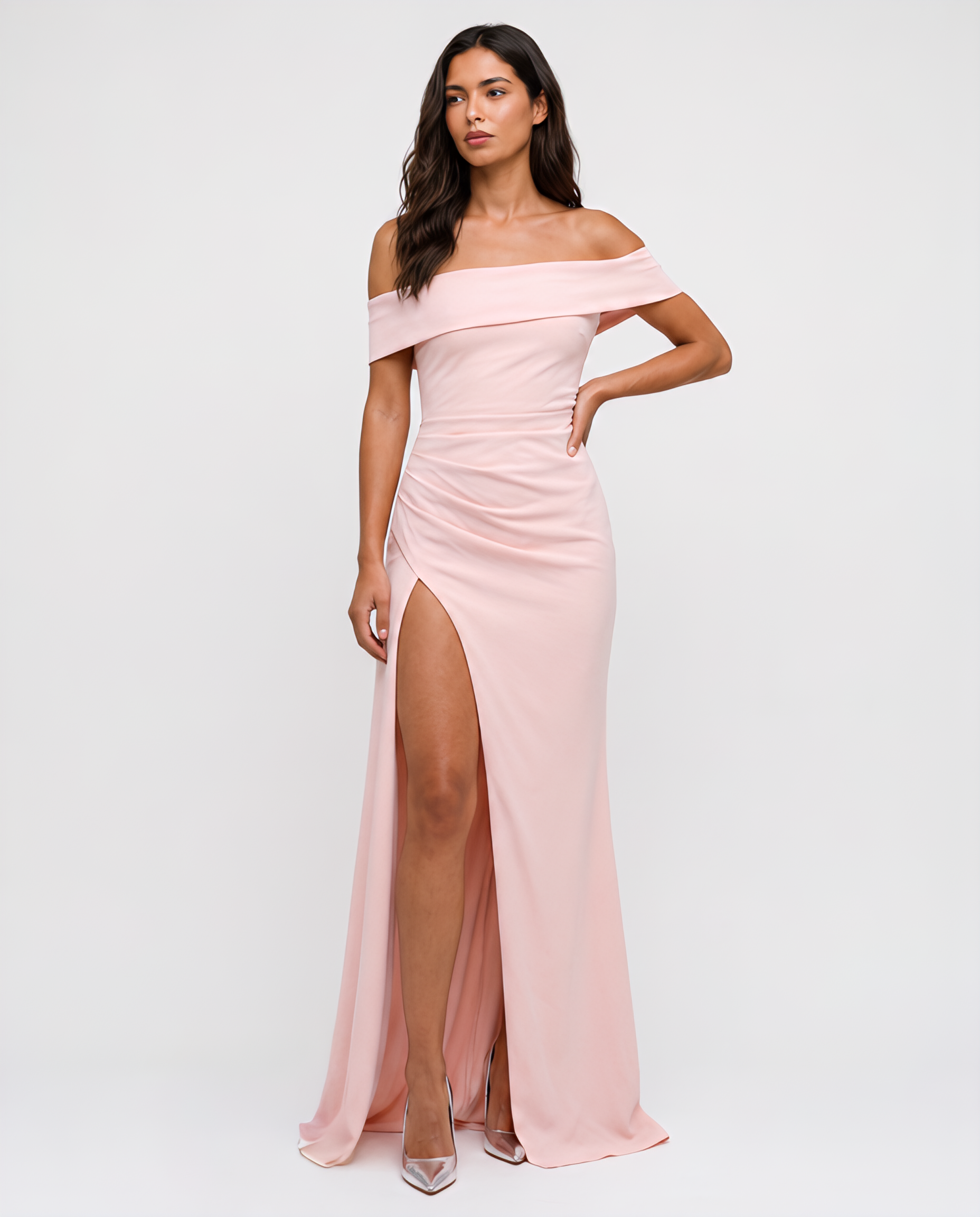 Virelle | Split Bardot Maxi Dress