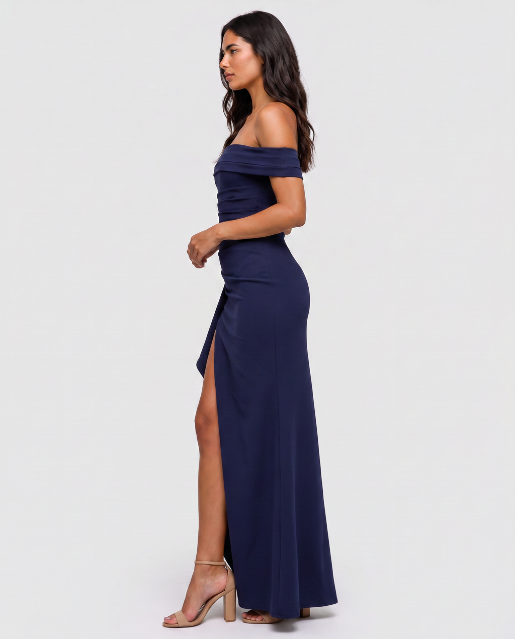Virelle | Split Bardot Maxi Dress