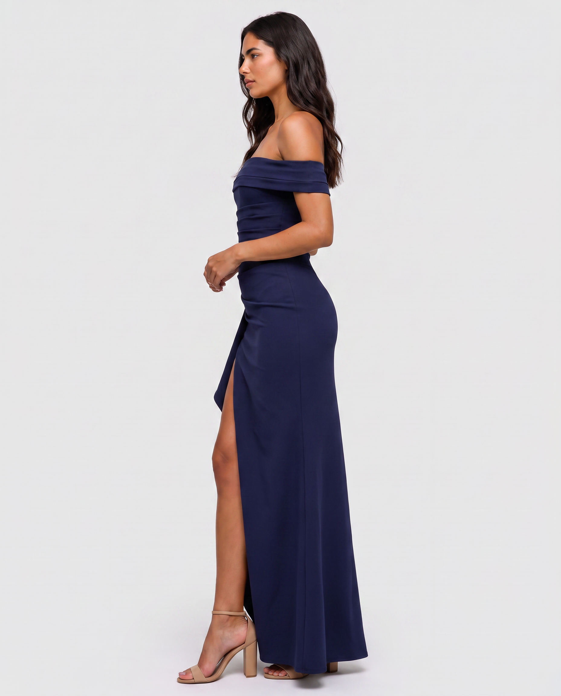 Virelle | Split Bardot Maxi Dress