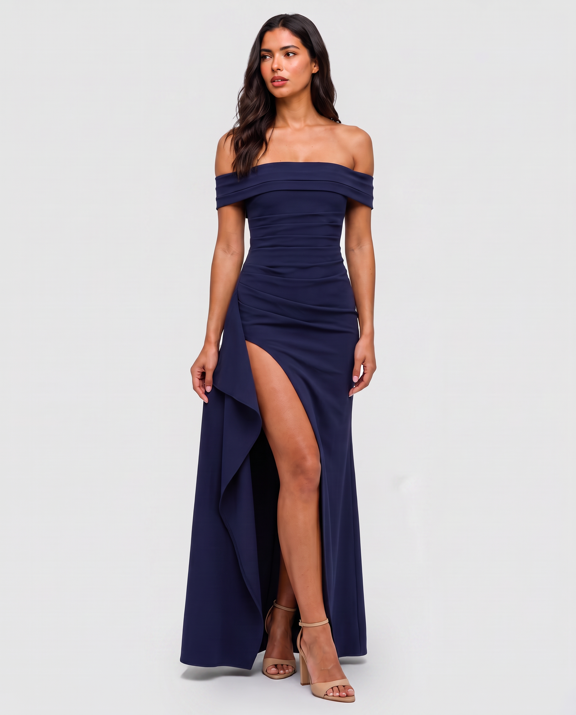 Virelle | Split Bardot Maxi Dress