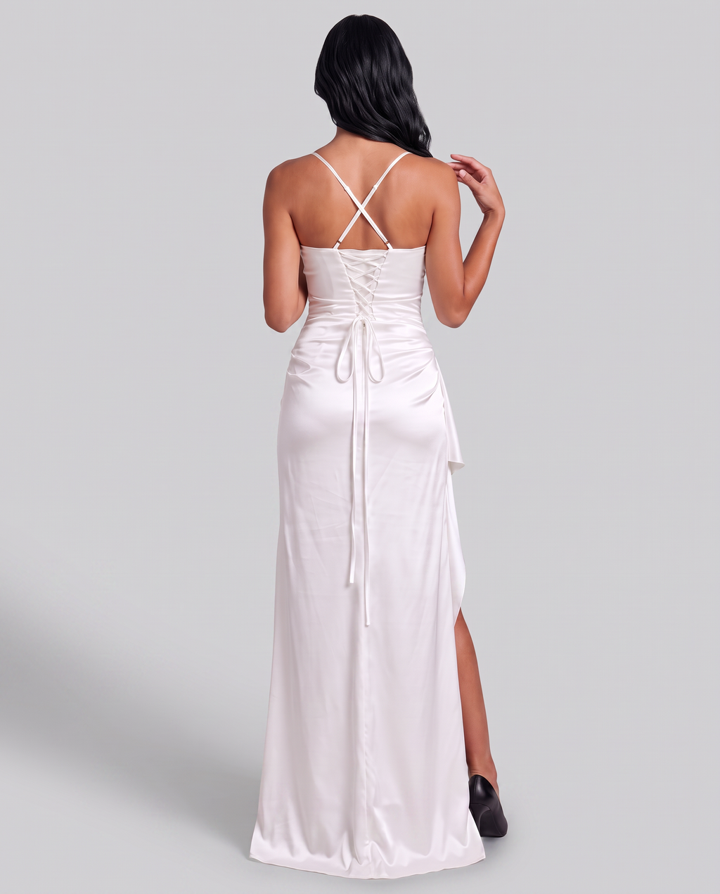 Virelle | Draped High-Slit Maxi Dress
