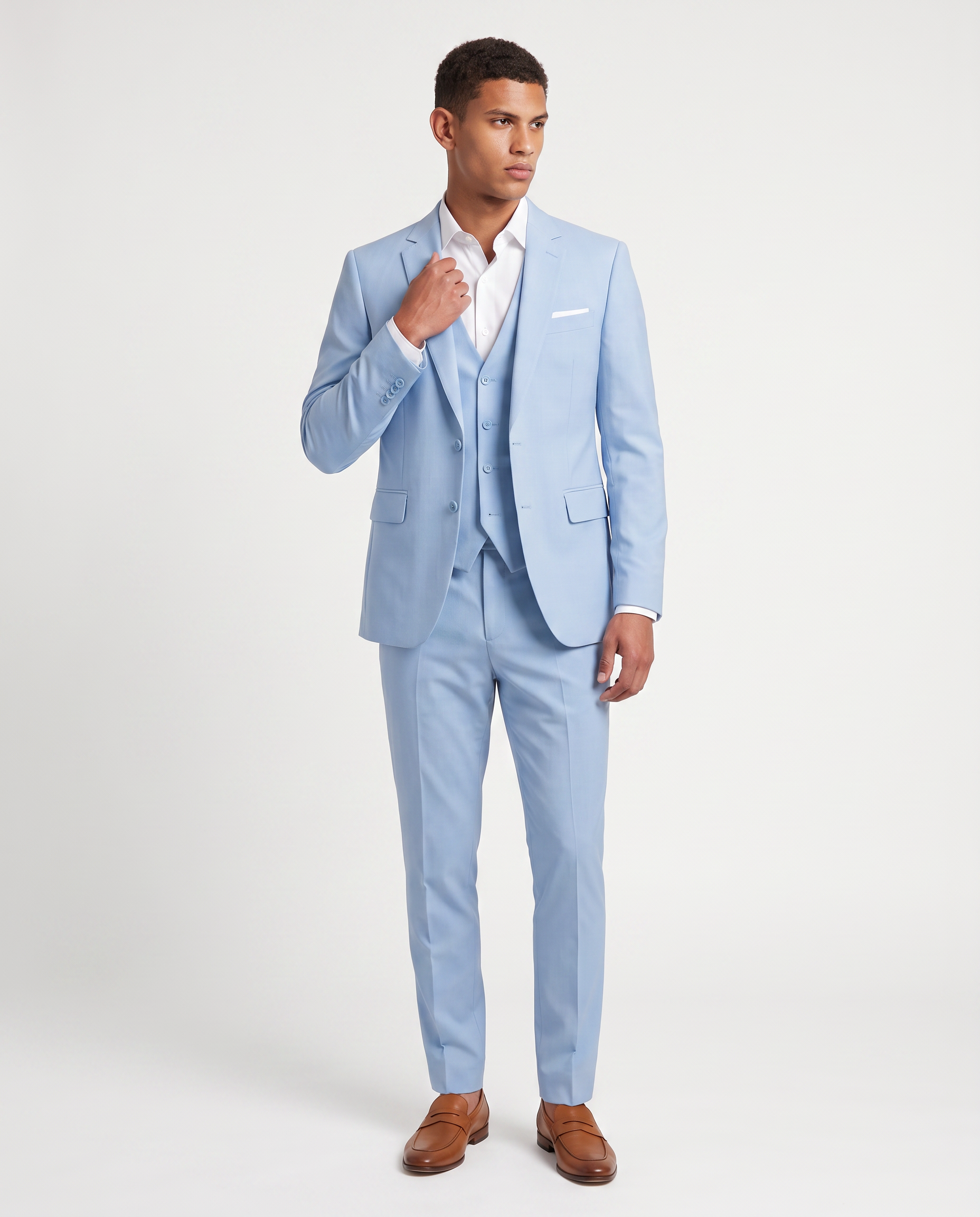 Virelle | Men's 3-Piece Light Blue Suit