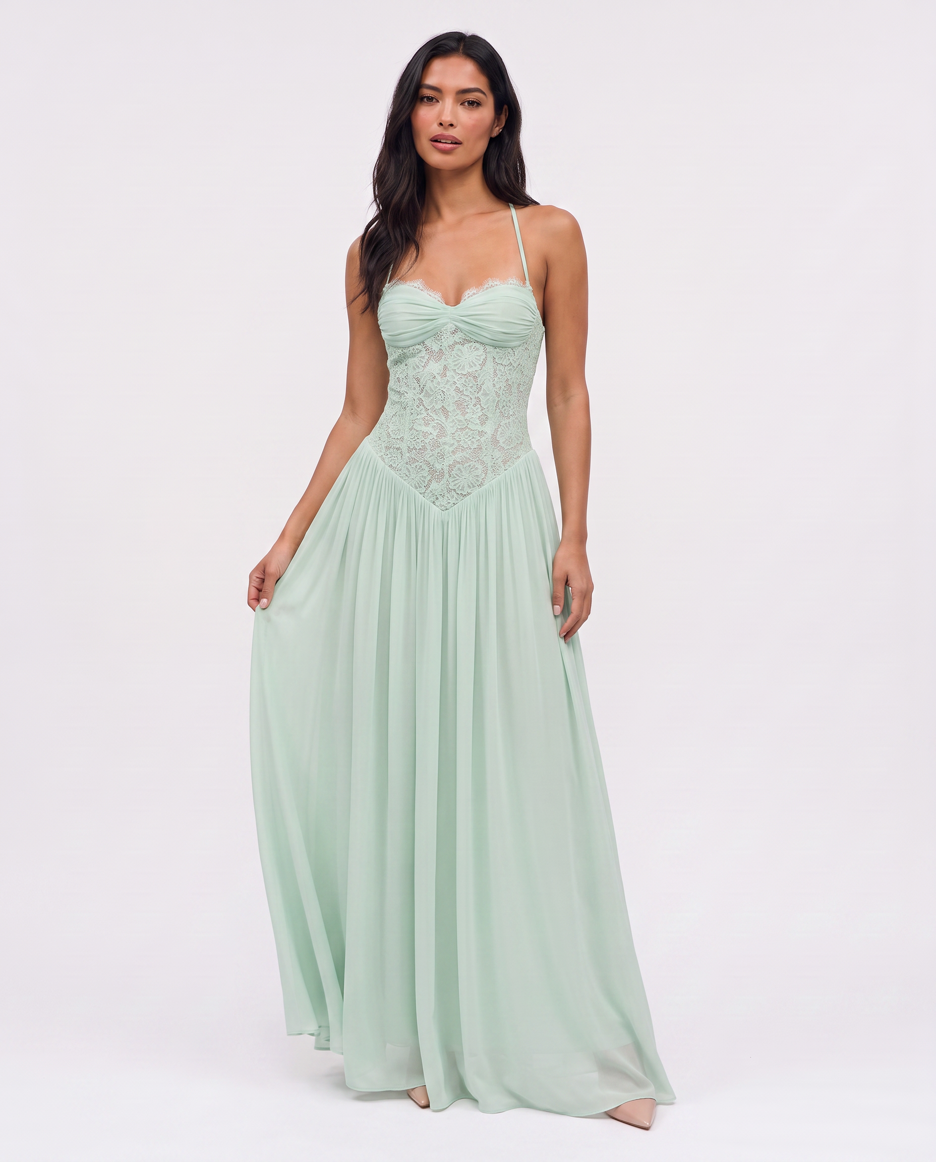 Virelle | Lace Corset Maxi Dress