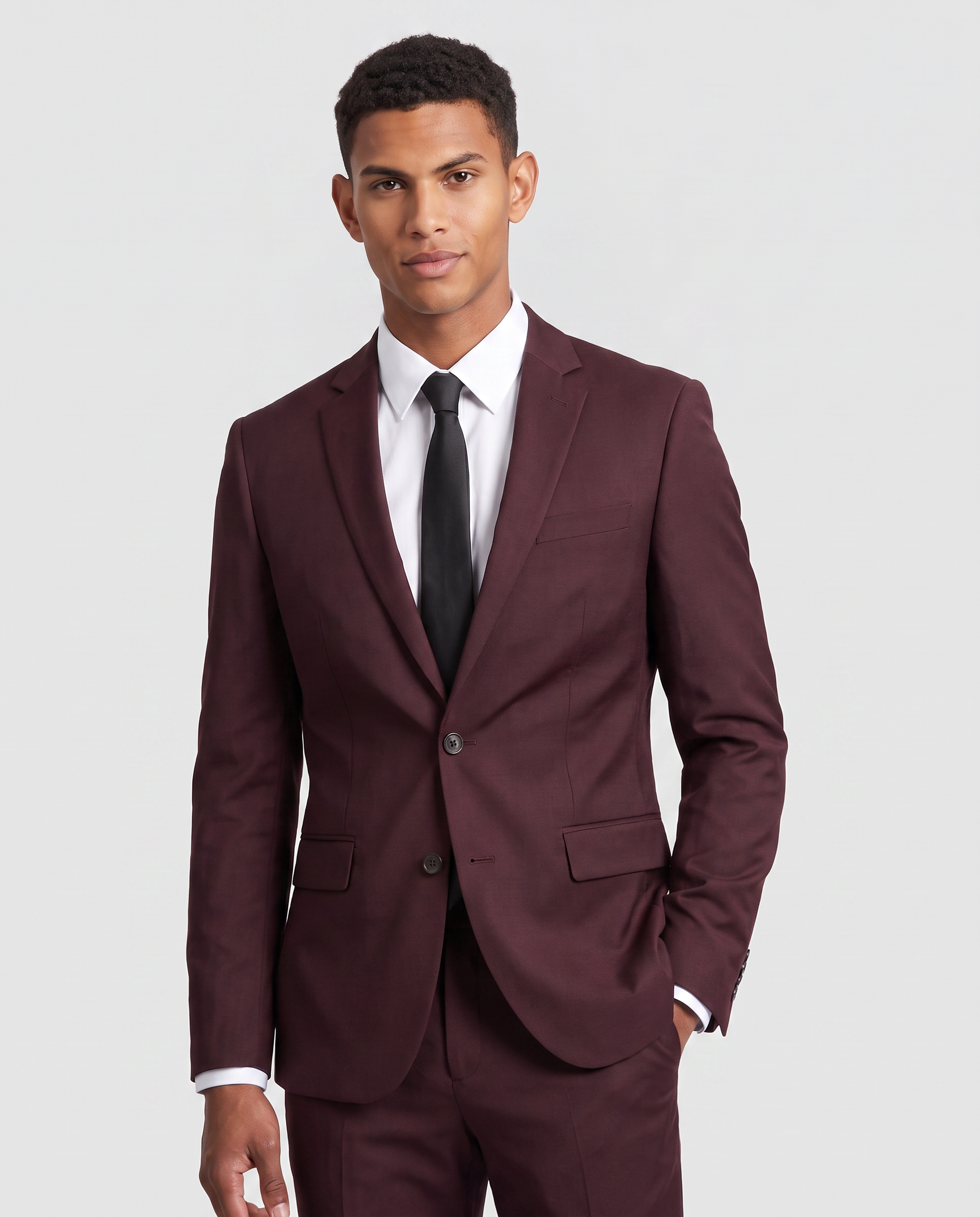 Virelle | Men's Business Suit Bordeaux
