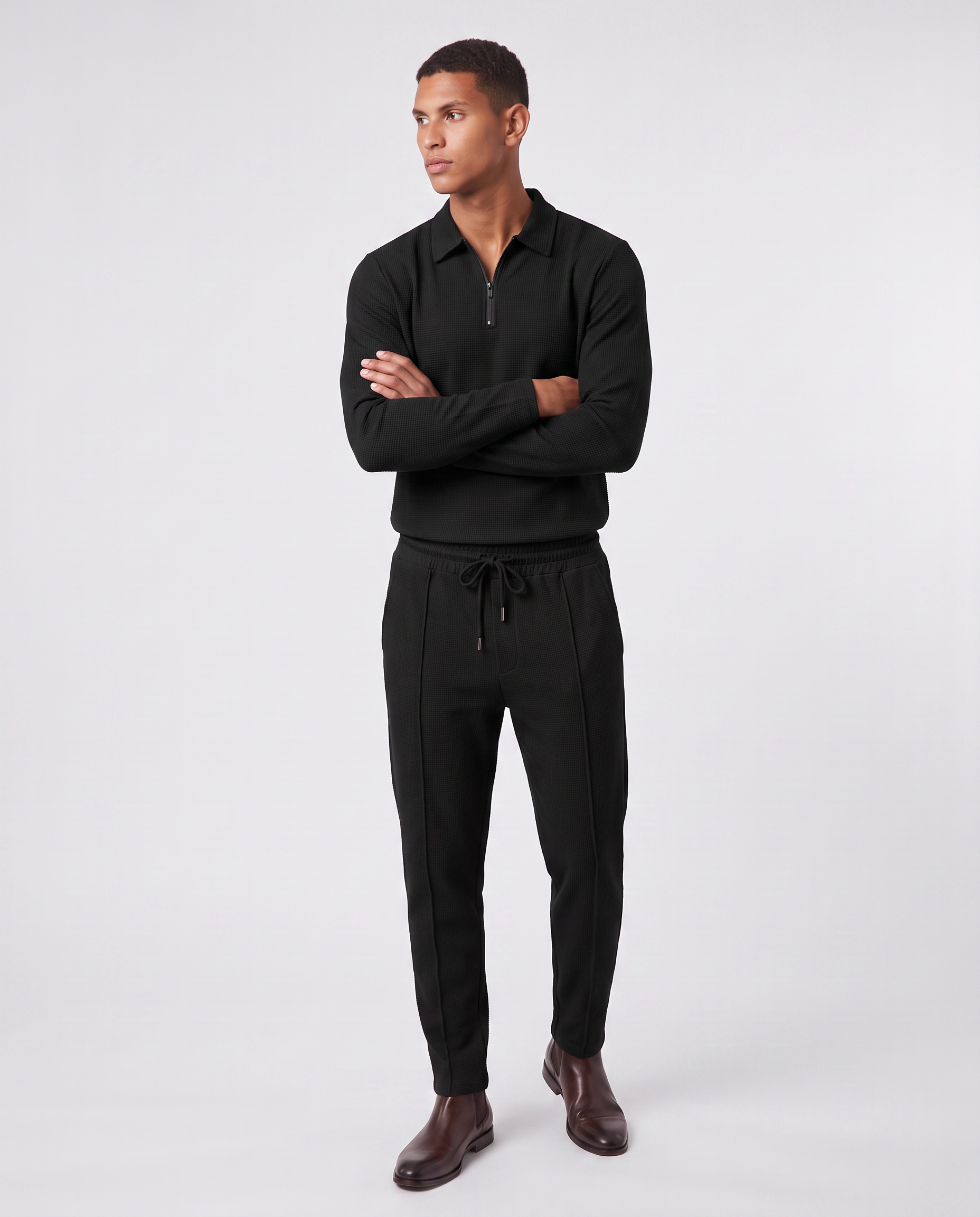 Virelle | Men's Waffle Demi-Zip Set
