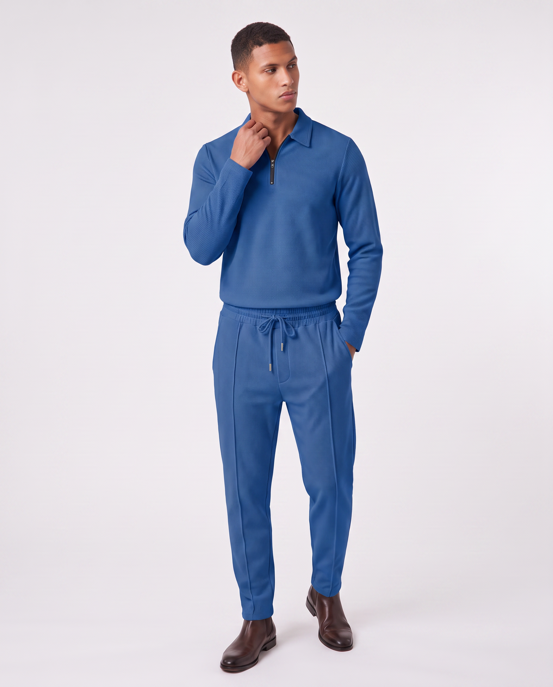 Virelle | Men's Waffle Demi-Zip Set