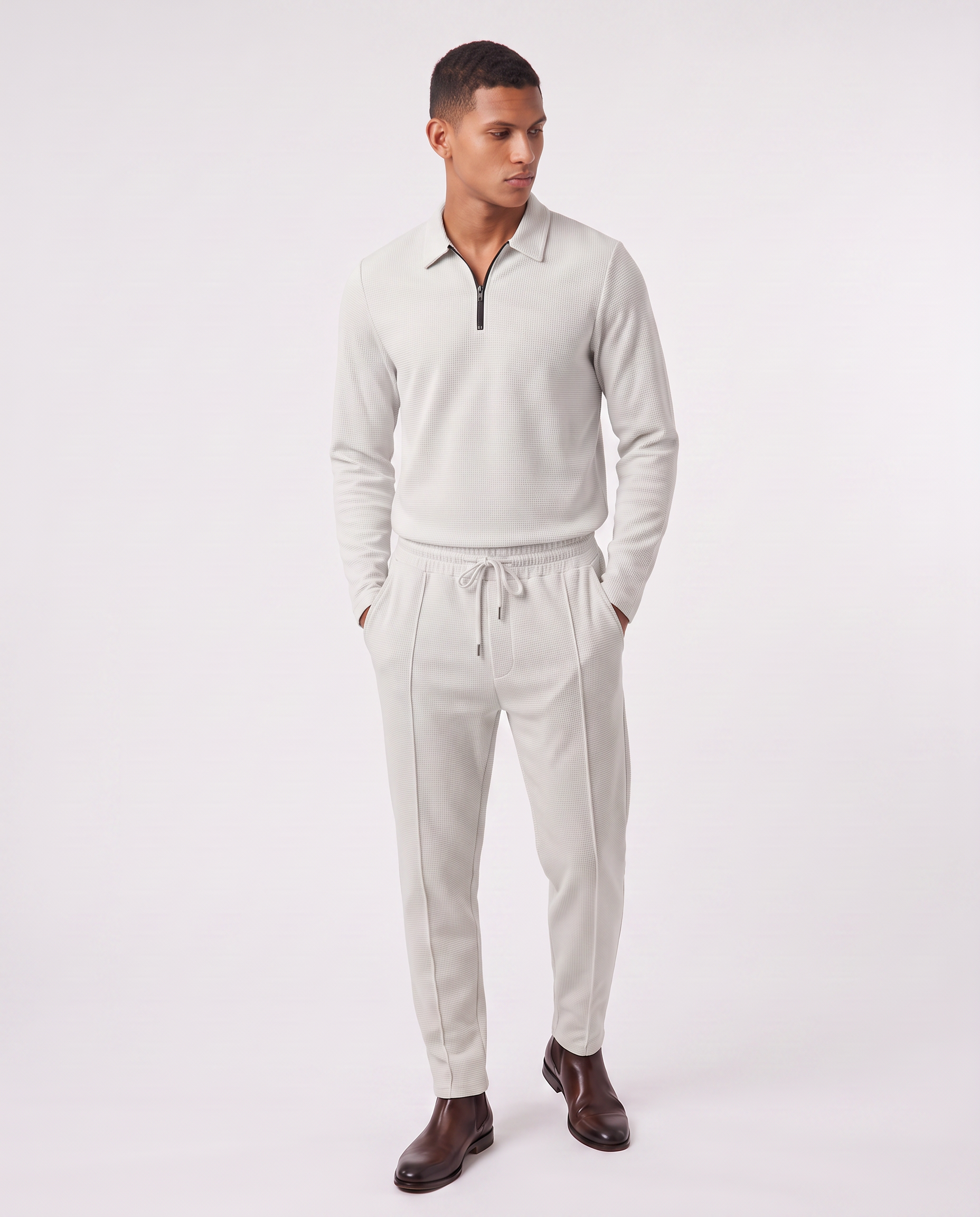 Virelle | Men's Waffle Demi-Zip Set