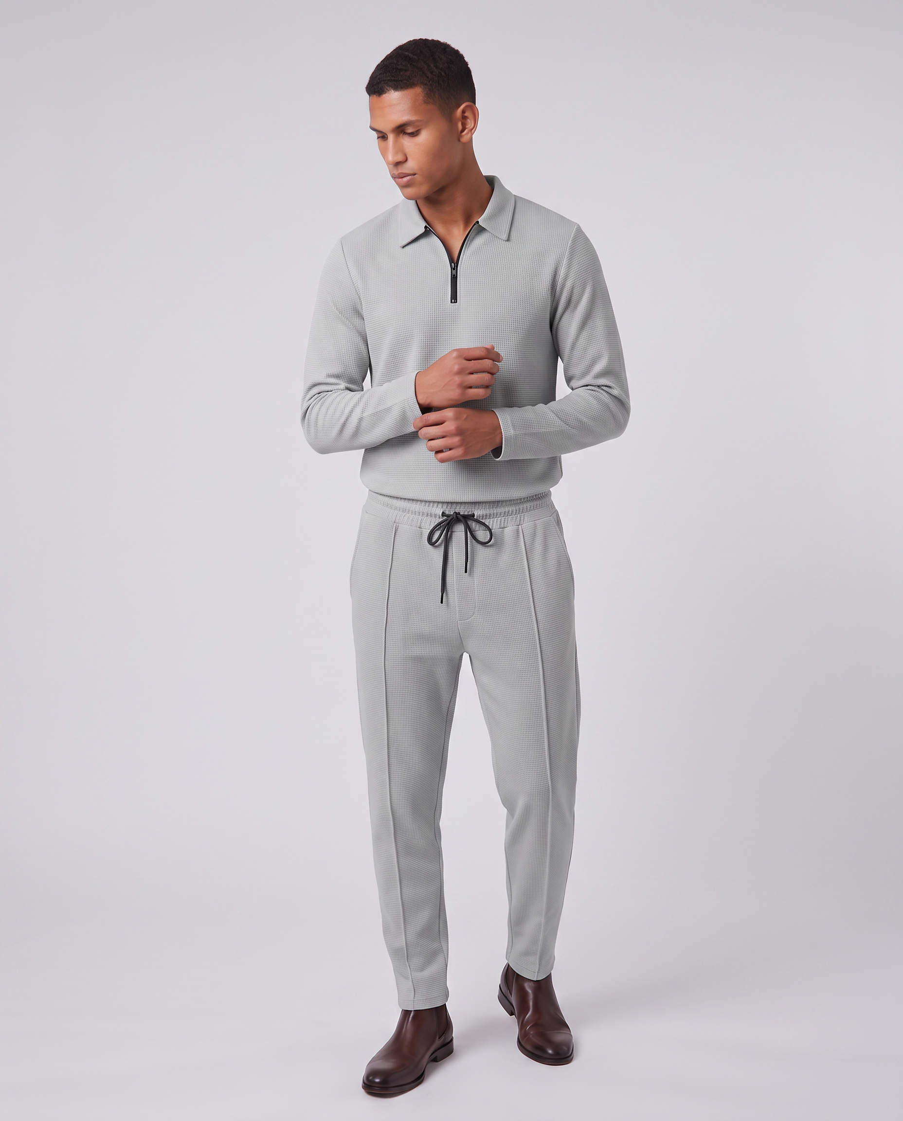 Virelle | Men's Waffle Demi-Zip Set
