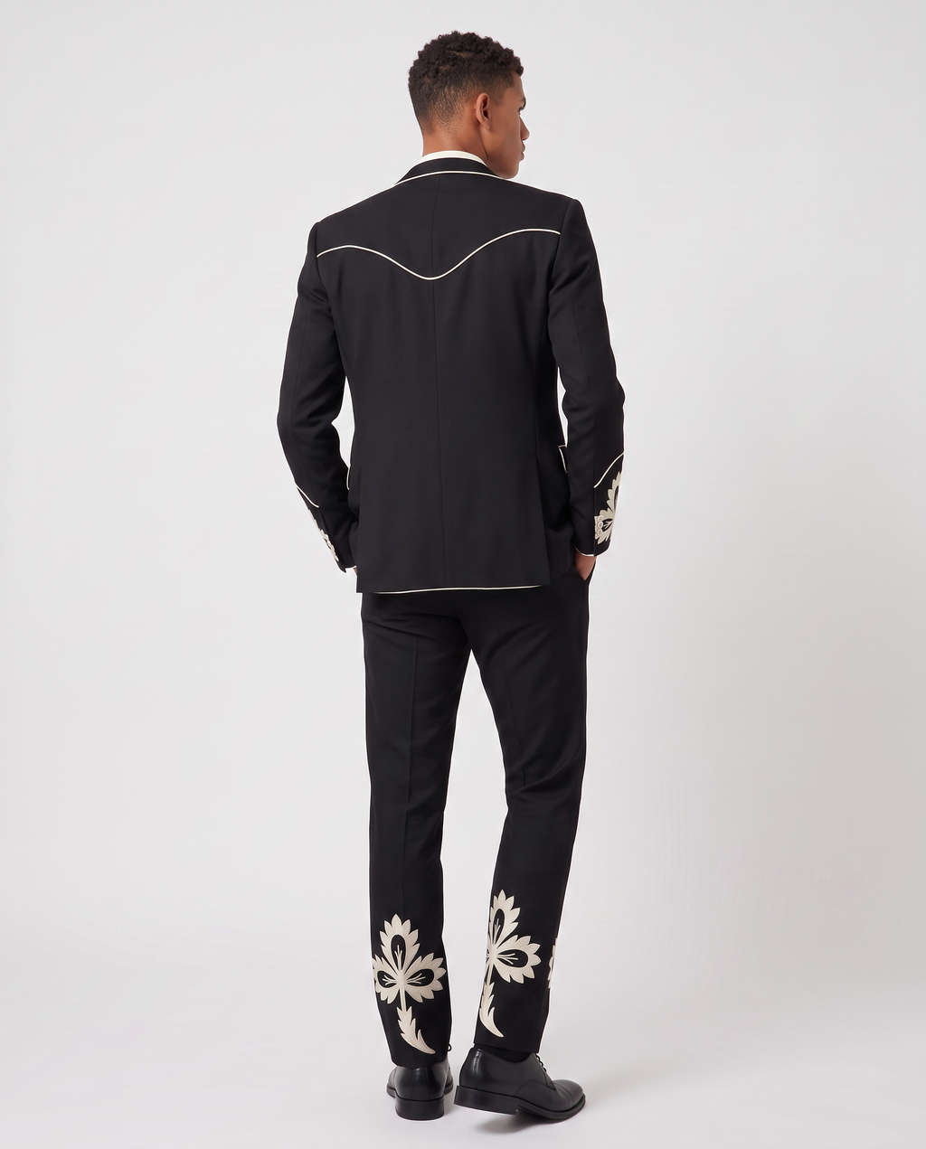 Virelle | Men's Black Embroidered 2-Piece Suit