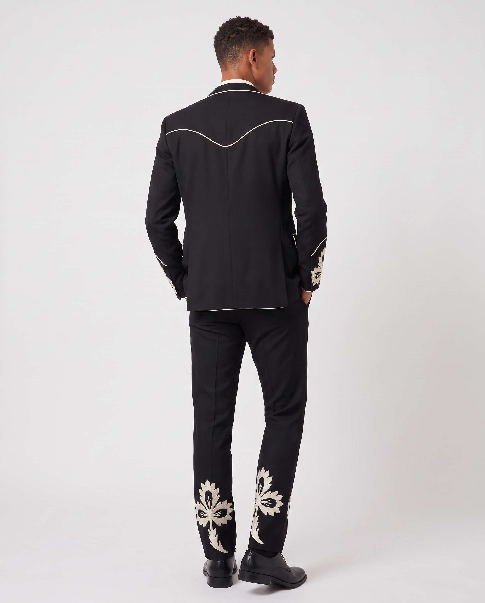 Virelle | Men's Black Embroidered 2-Piece Suit