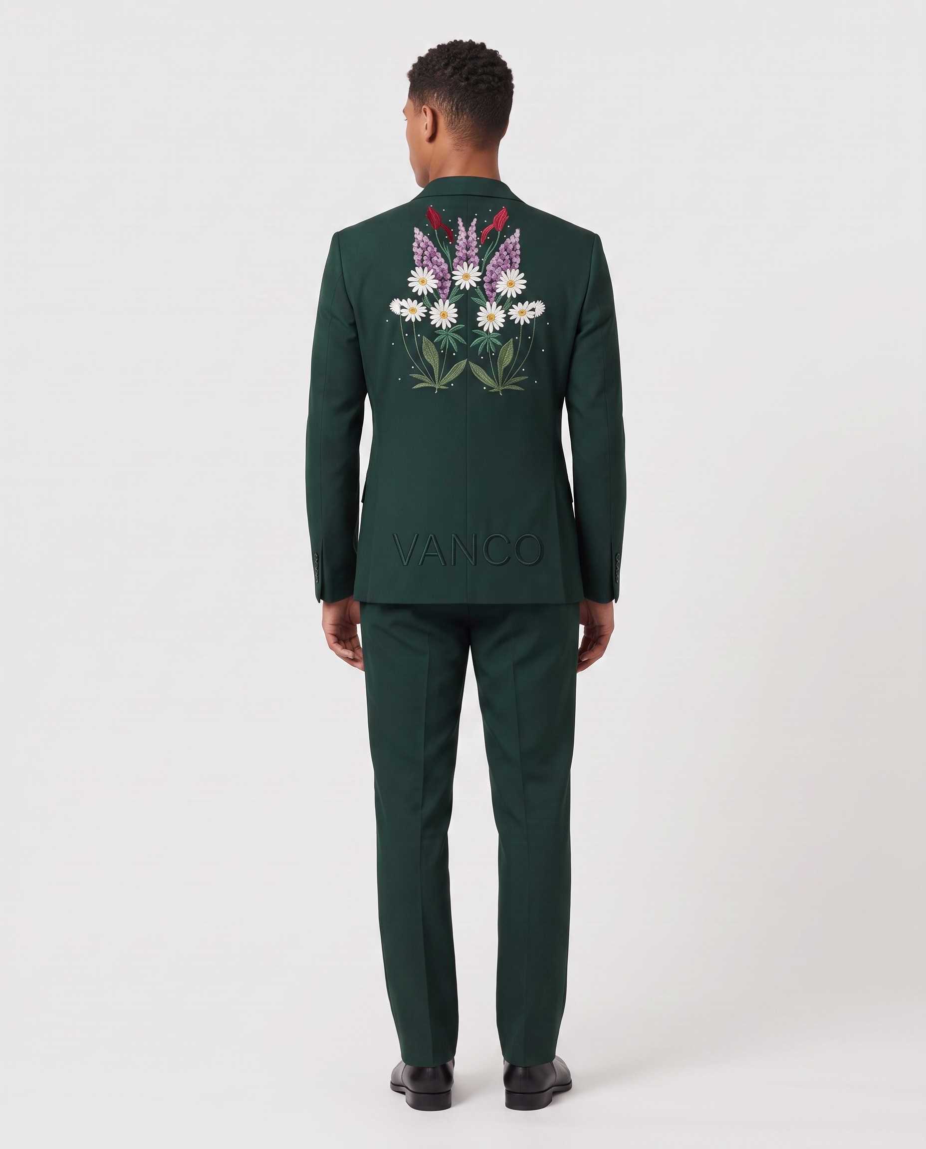 Virelle | Men's Emerald Green Embroidered 2-Piece Suit
