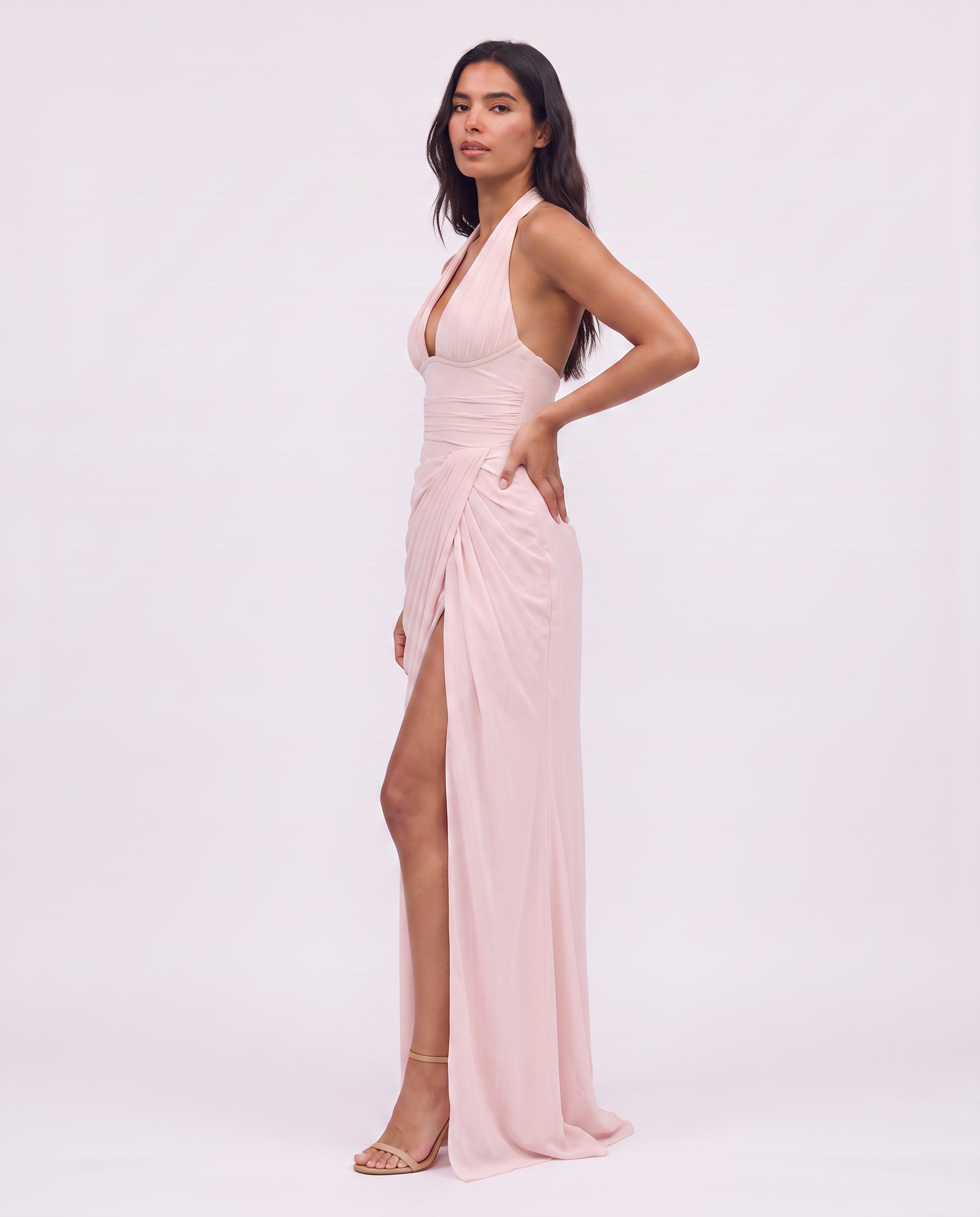 Virelle | Maxi Halter Split Dress