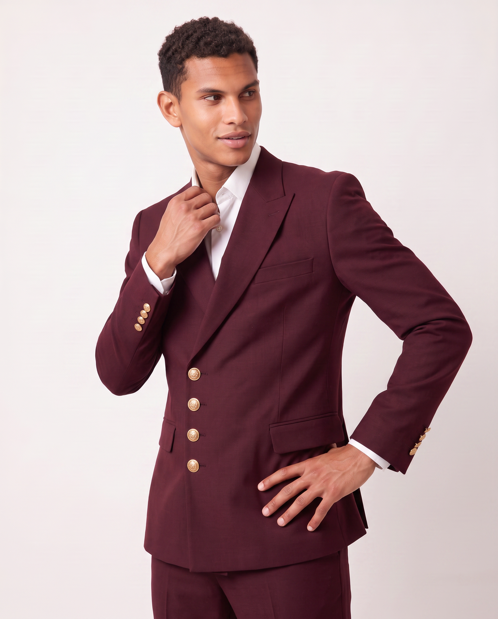 Virelle | Men's 2-Piece Bordeaux Crossed Suit