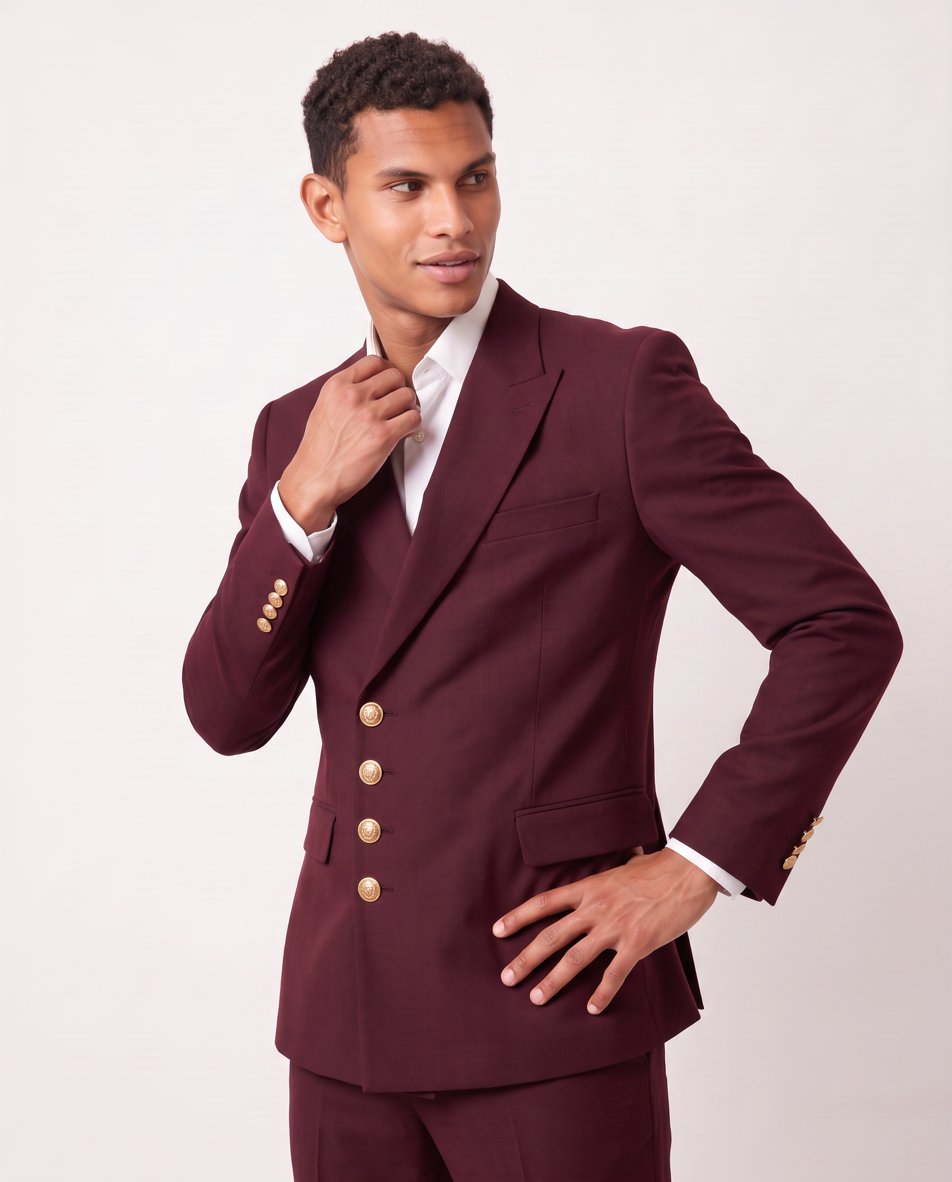 Virelle | Men's 2-Piece Bordeaux Crossed Suit