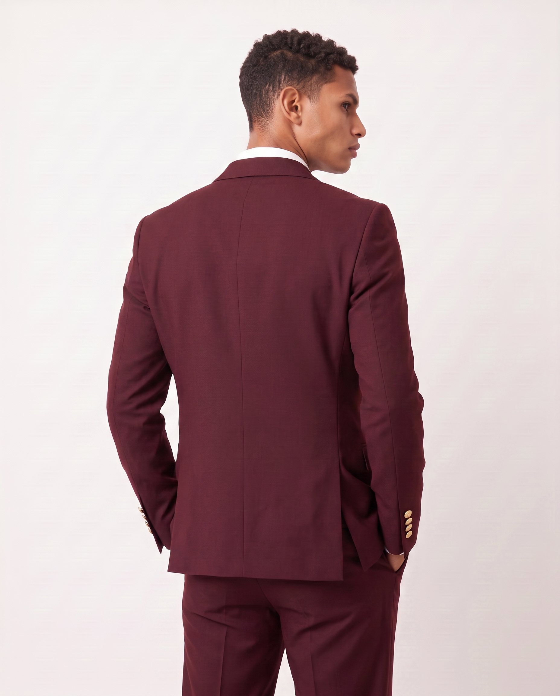 Virelle | Men's 2-Piece Bordeaux Crossed Suit