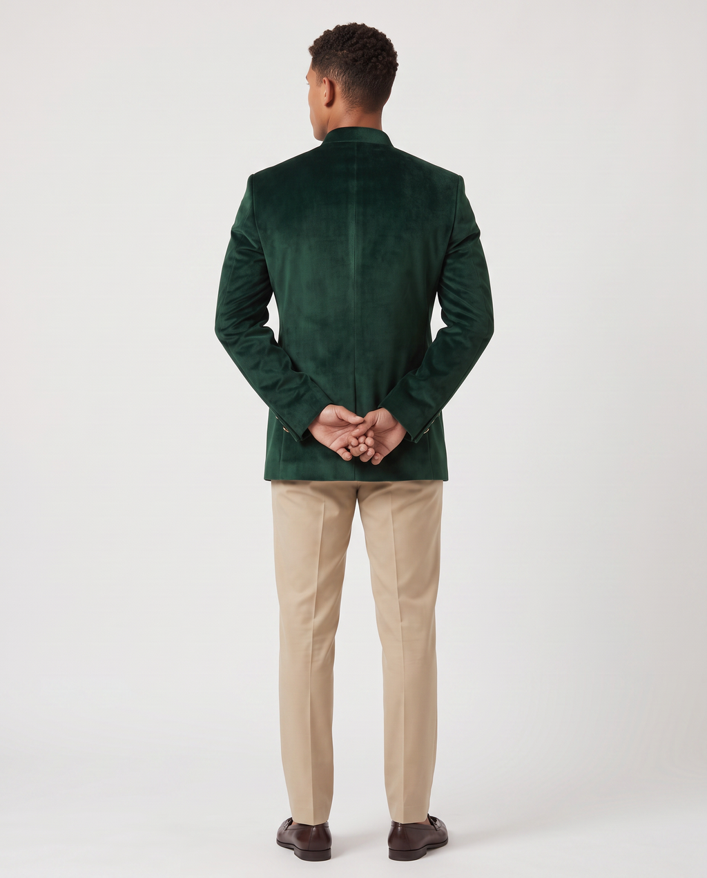Virelle | Dark Green and Beige Jodhpuri Suit for Men