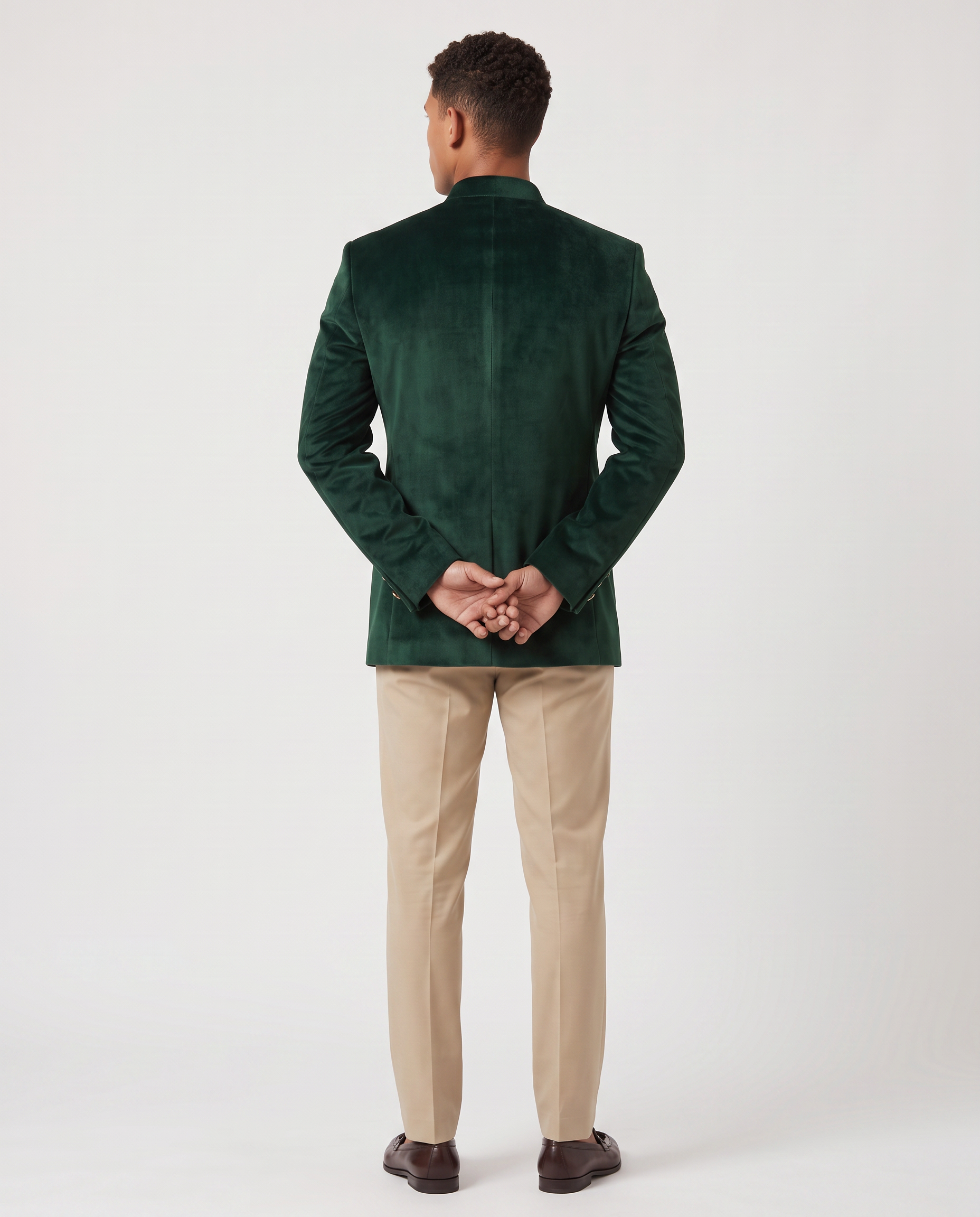 Virelle | Dark Green and Beige Jodhpuri Suit for Men