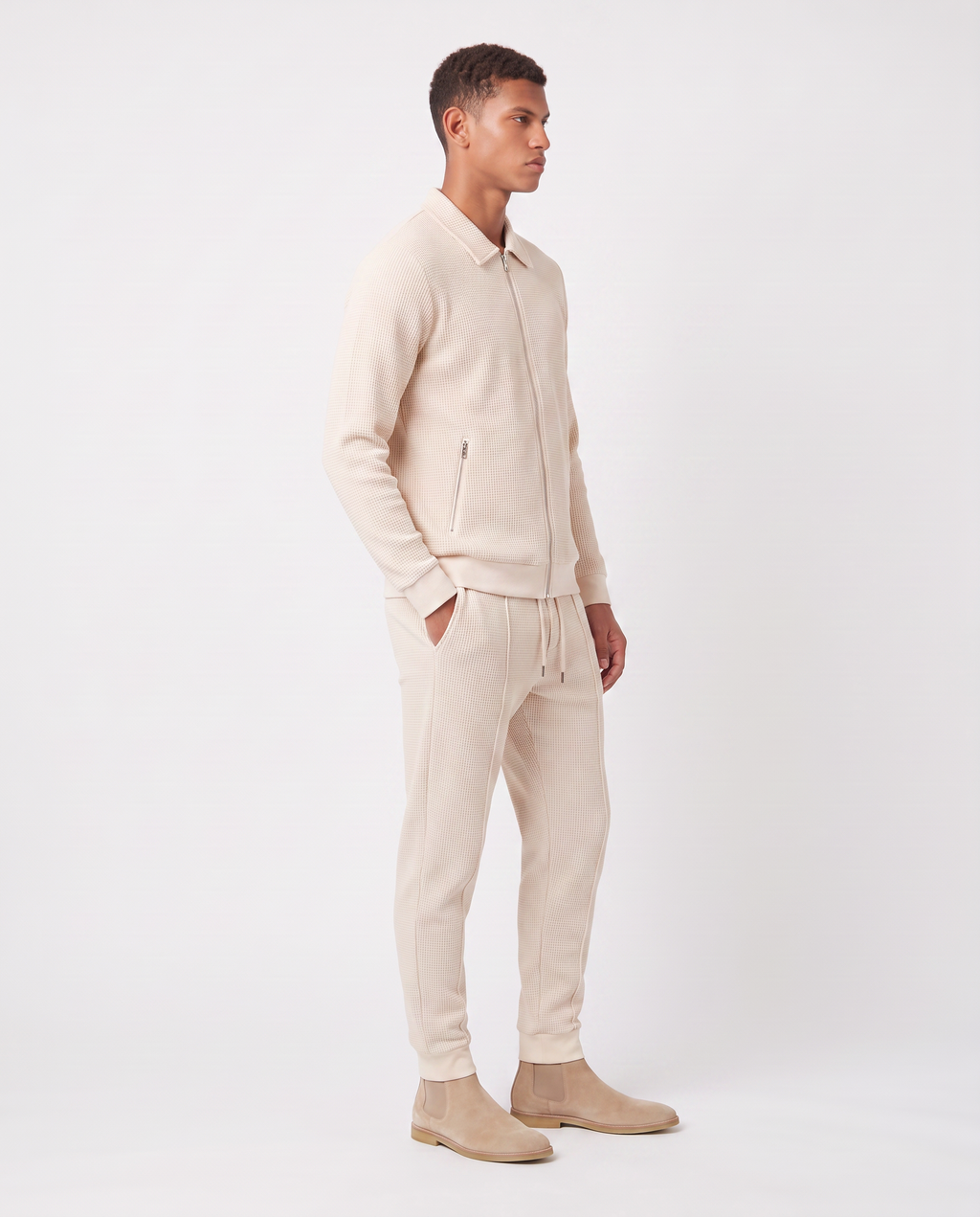 Virelle | Men's Zipped Ribbed Knit Set