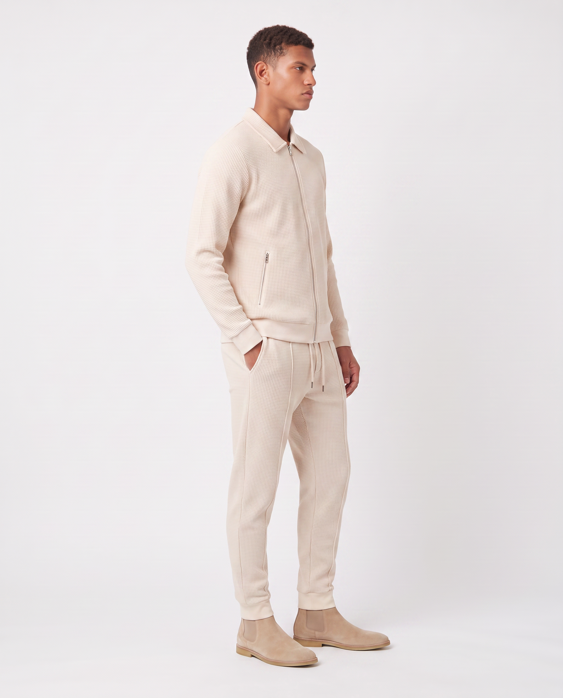 Virelle | Men's Zipped Ribbed Knit Set
