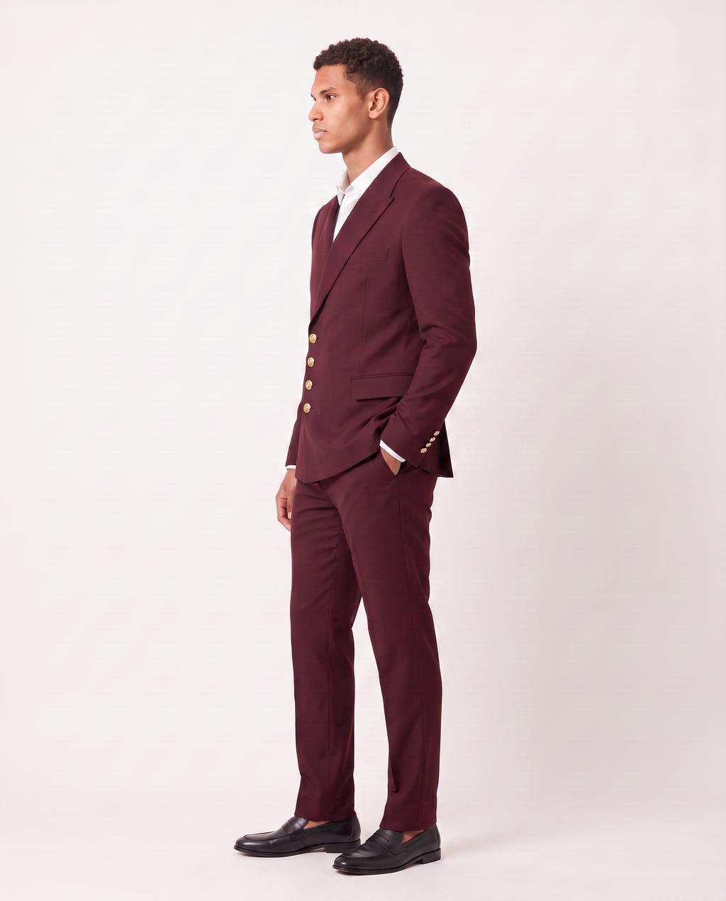 Virelle | Men's 2-Piece Bordeaux Crossed Suit