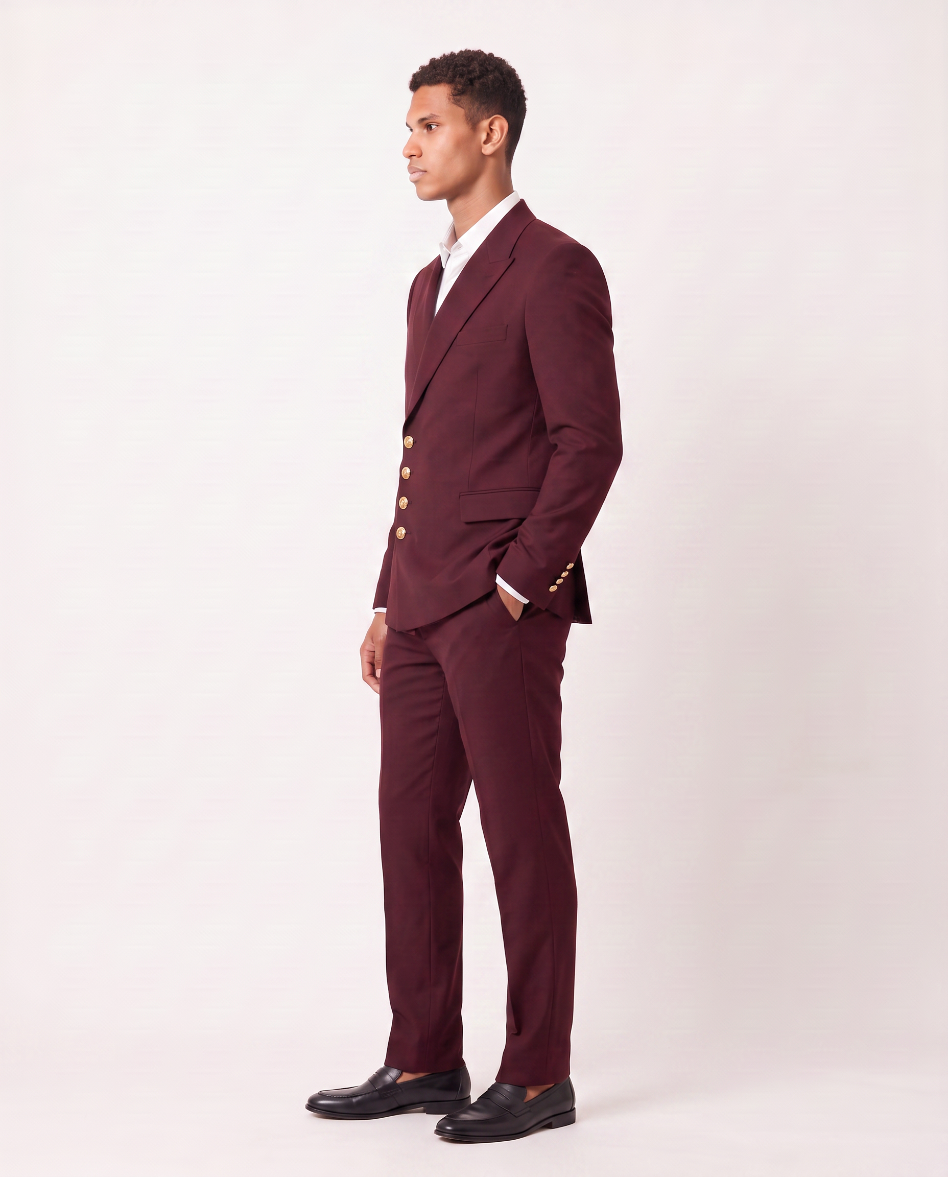 Virelle | Men's 2-Piece Bordeaux Crossed Suit