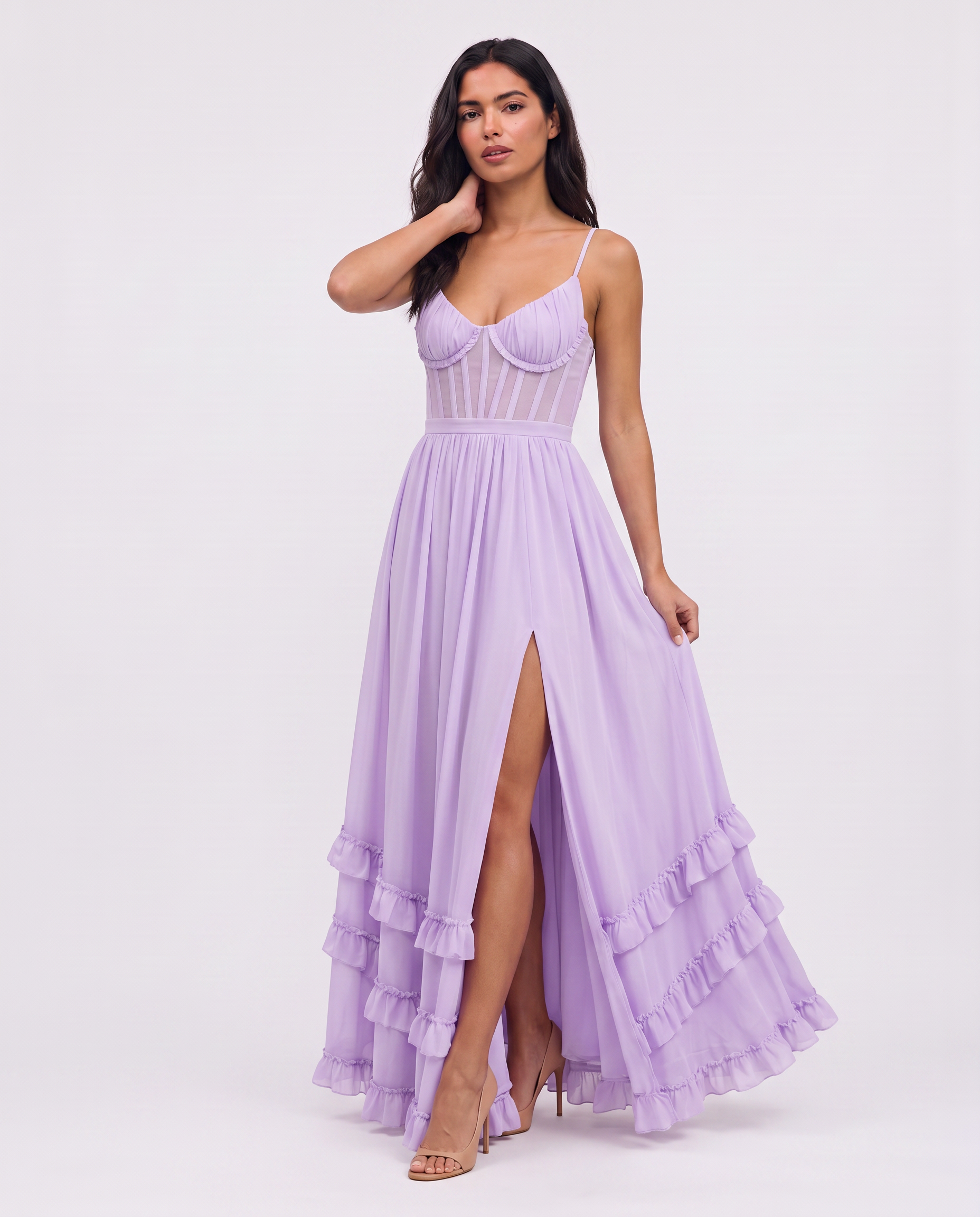 Virelle | Maxi Floral Ruffle Dress