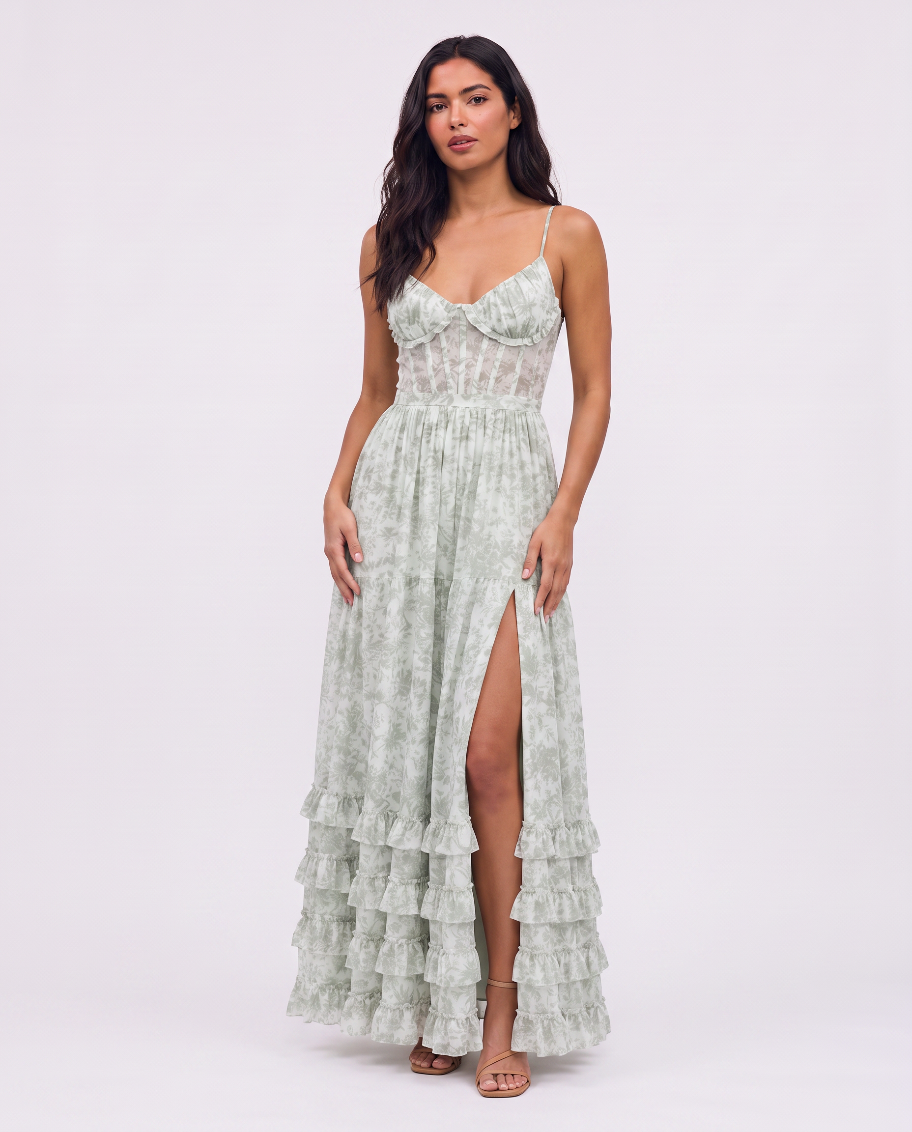 Virelle | Maxi Floral Ruffle Dress