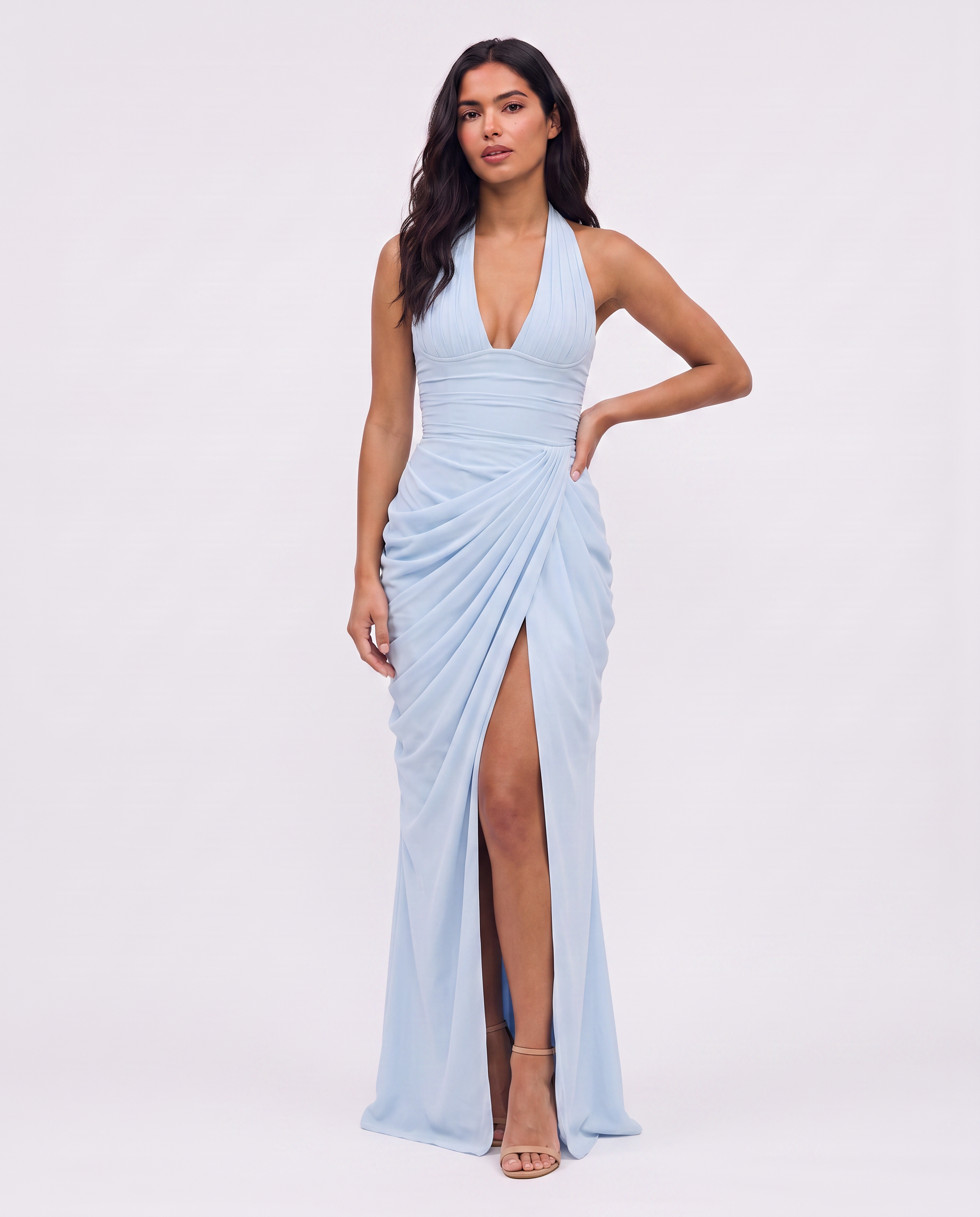 Virelle | Maxi Halter Split Dress