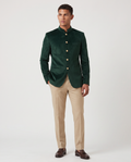 Virelle | Dark Green and Beige Jodhpuri Suit for Men